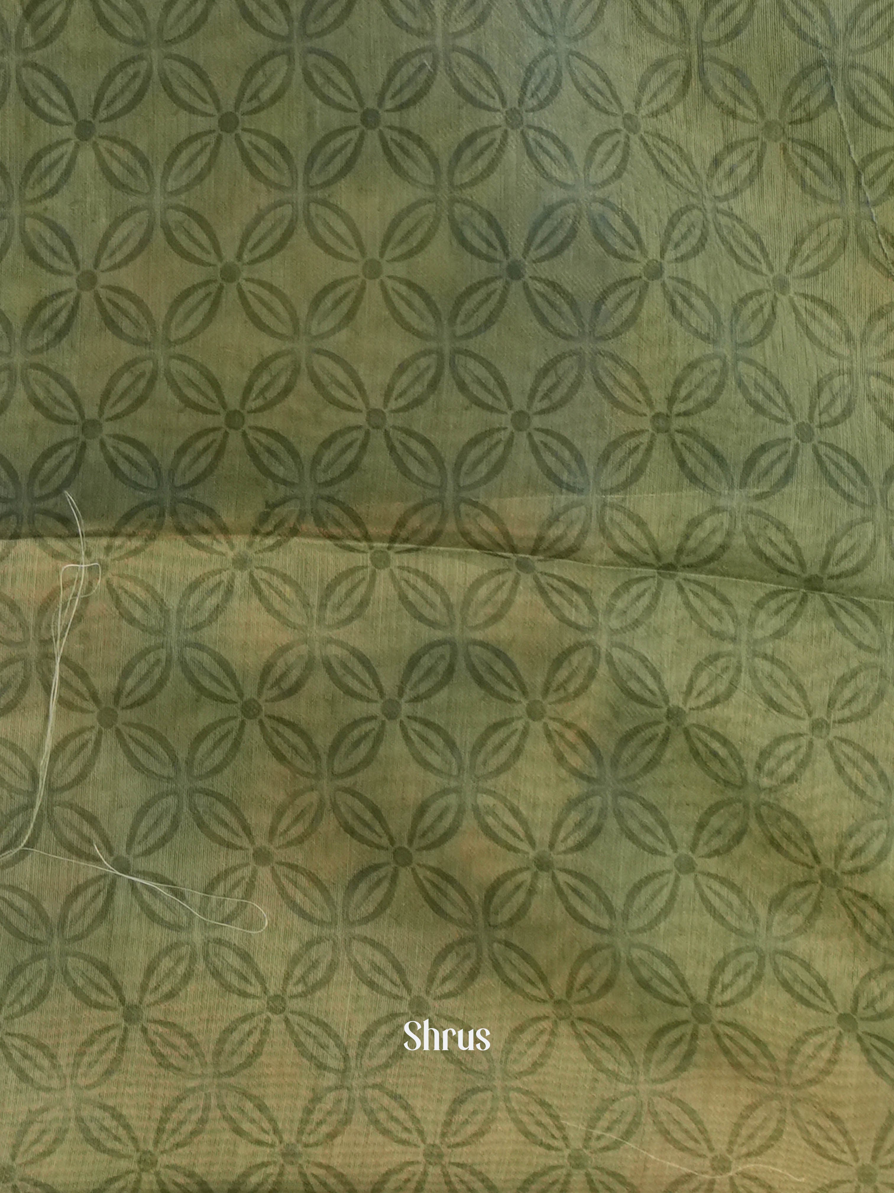 Green & Grey - Semi Jute Saree - Shop on Shrus.com