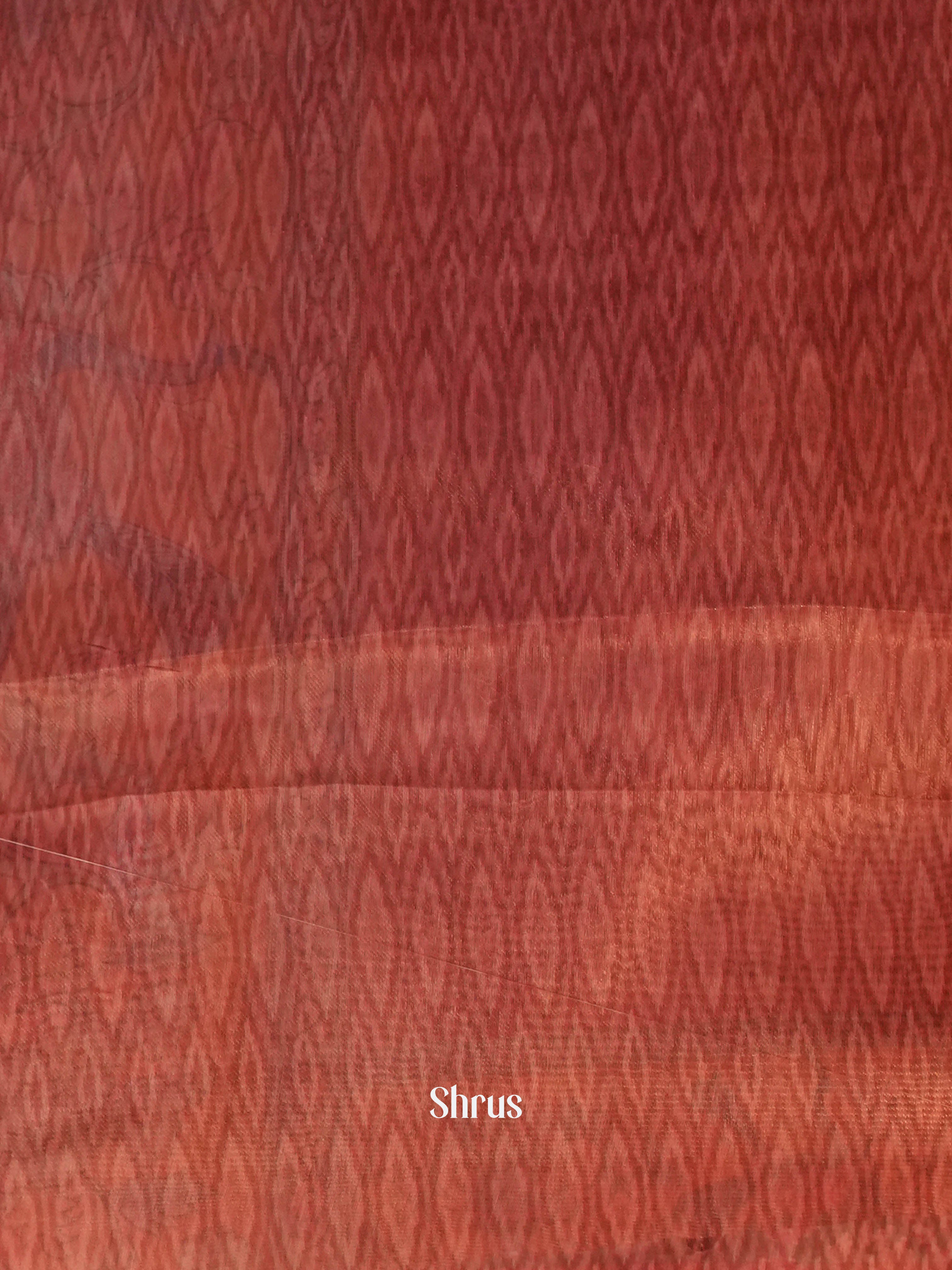 Red & Orange - Semi Jute Saree - Shop on Shrus.com