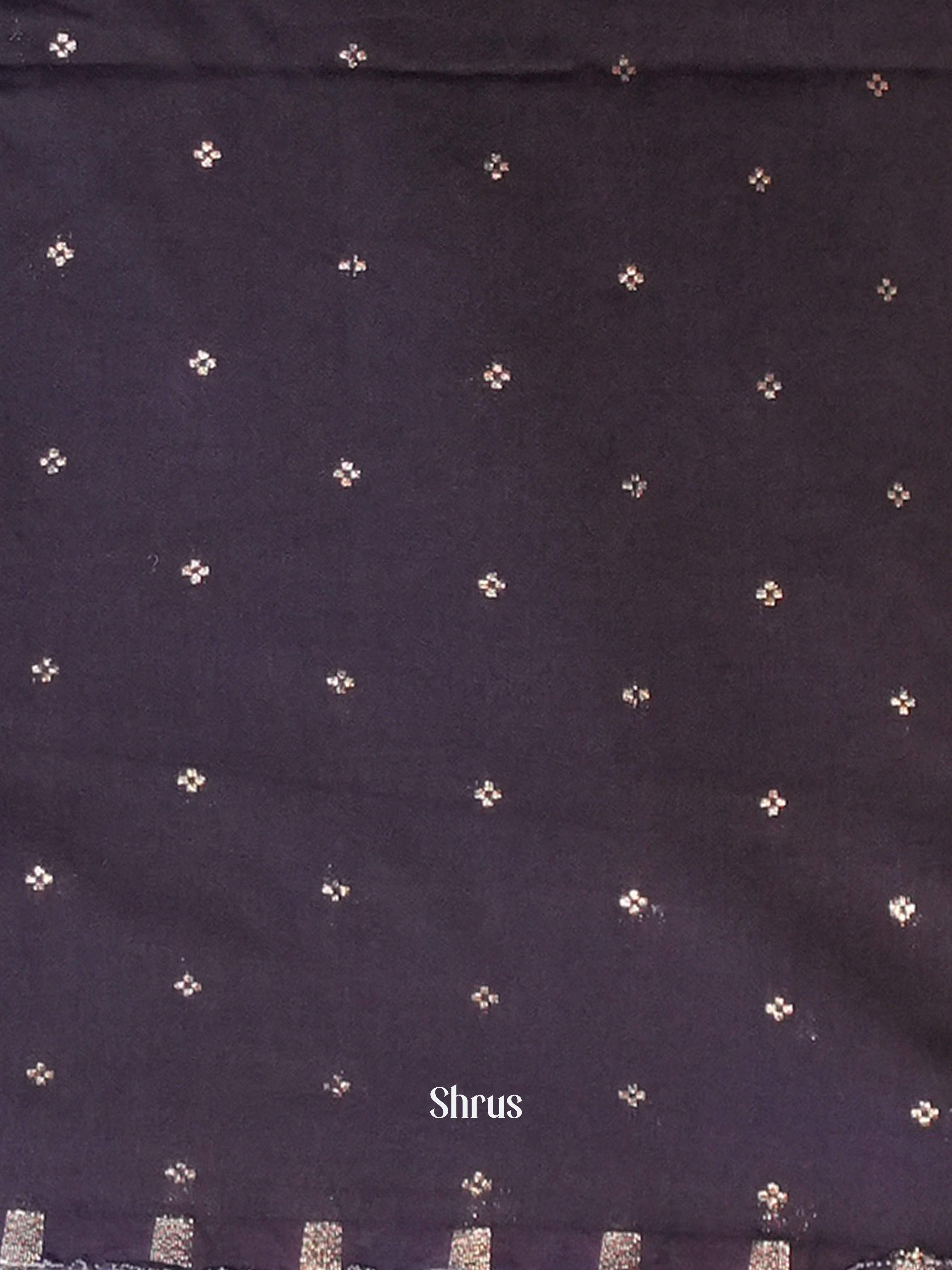 Blue & Purple - Semi Crepe Saree - Shop on Shrus.com