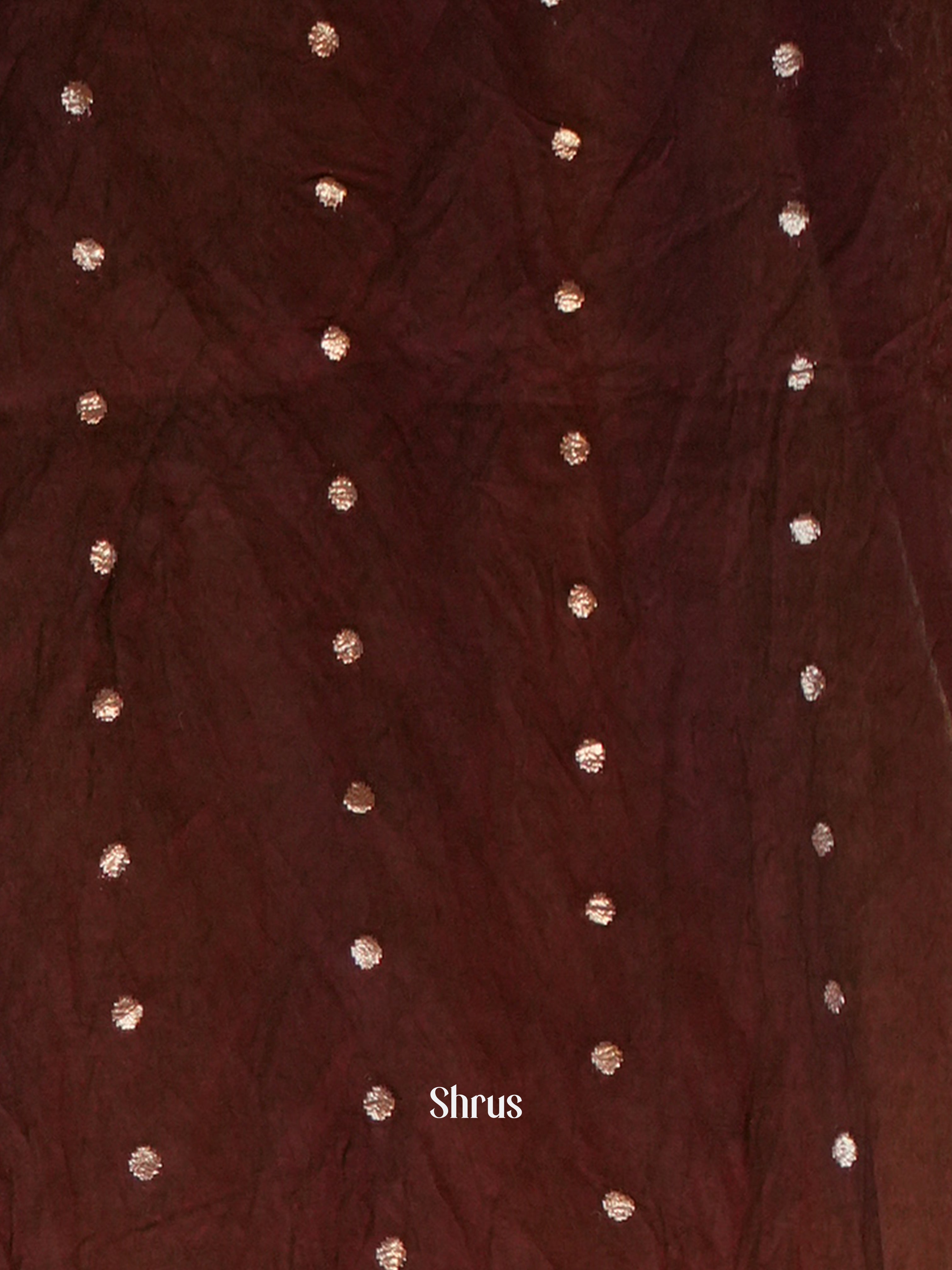 Brown & Cream - Semi Crepe Saree - Shop on Shrus.com