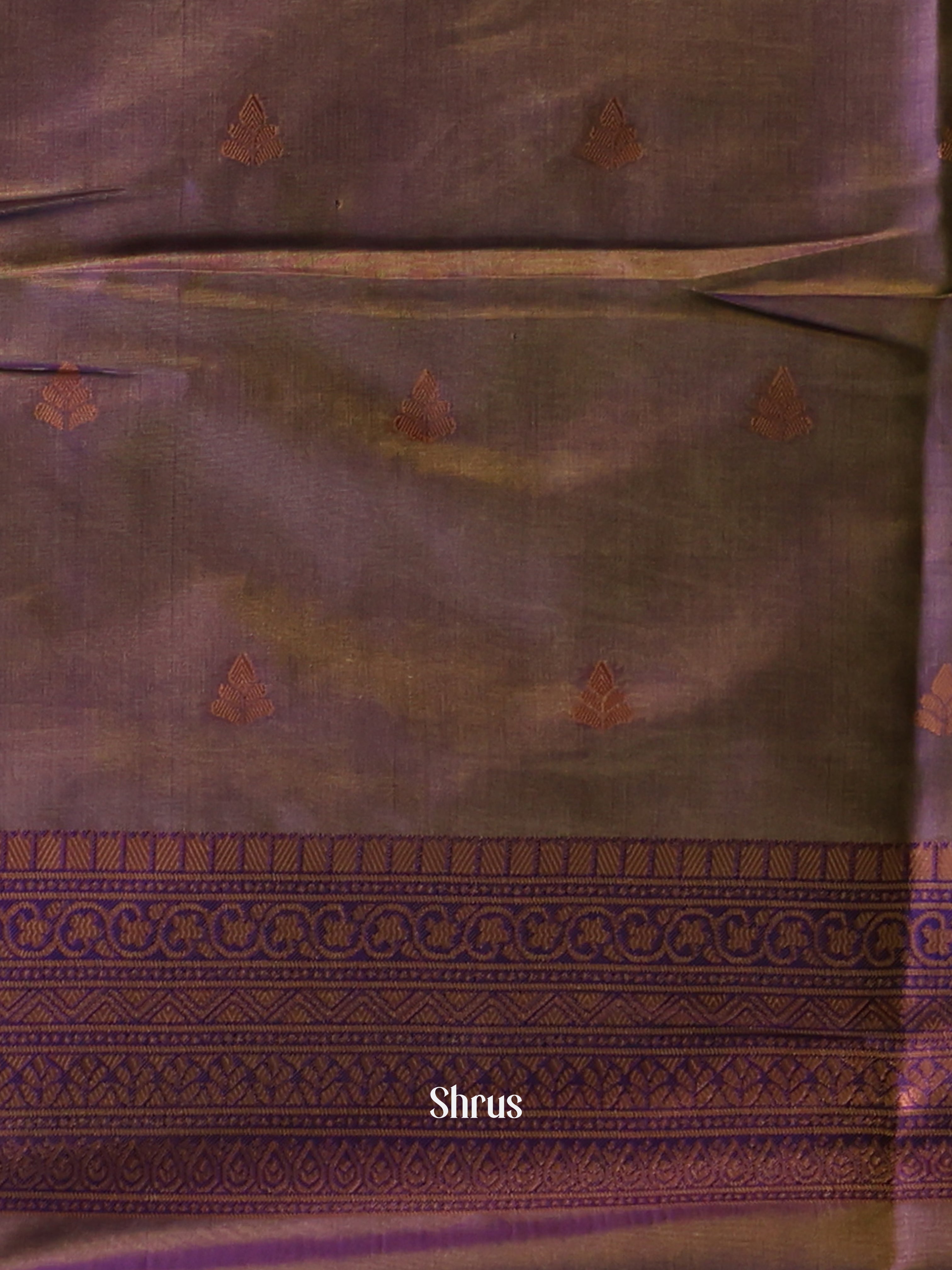 Green & Blue - Semi Softsilk Saree - Shop on Shrus.com