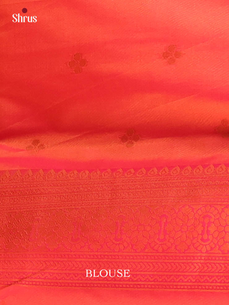 Lite Yellow with Red - Semi Softsilk Saree - Shop on Shrus.com