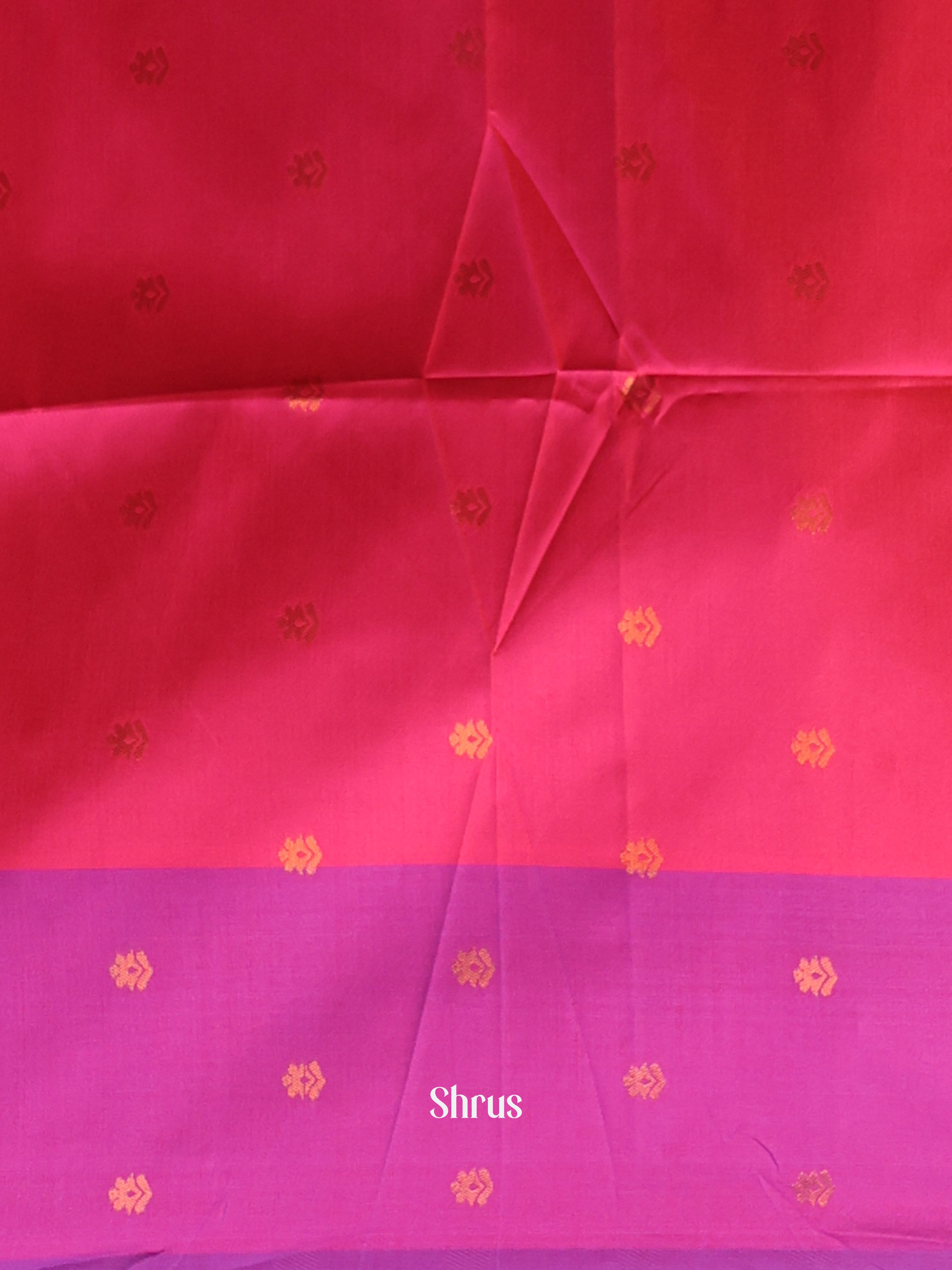 Purple & Pink - Semi Softsilk Saree - Shop on Shrus.com
