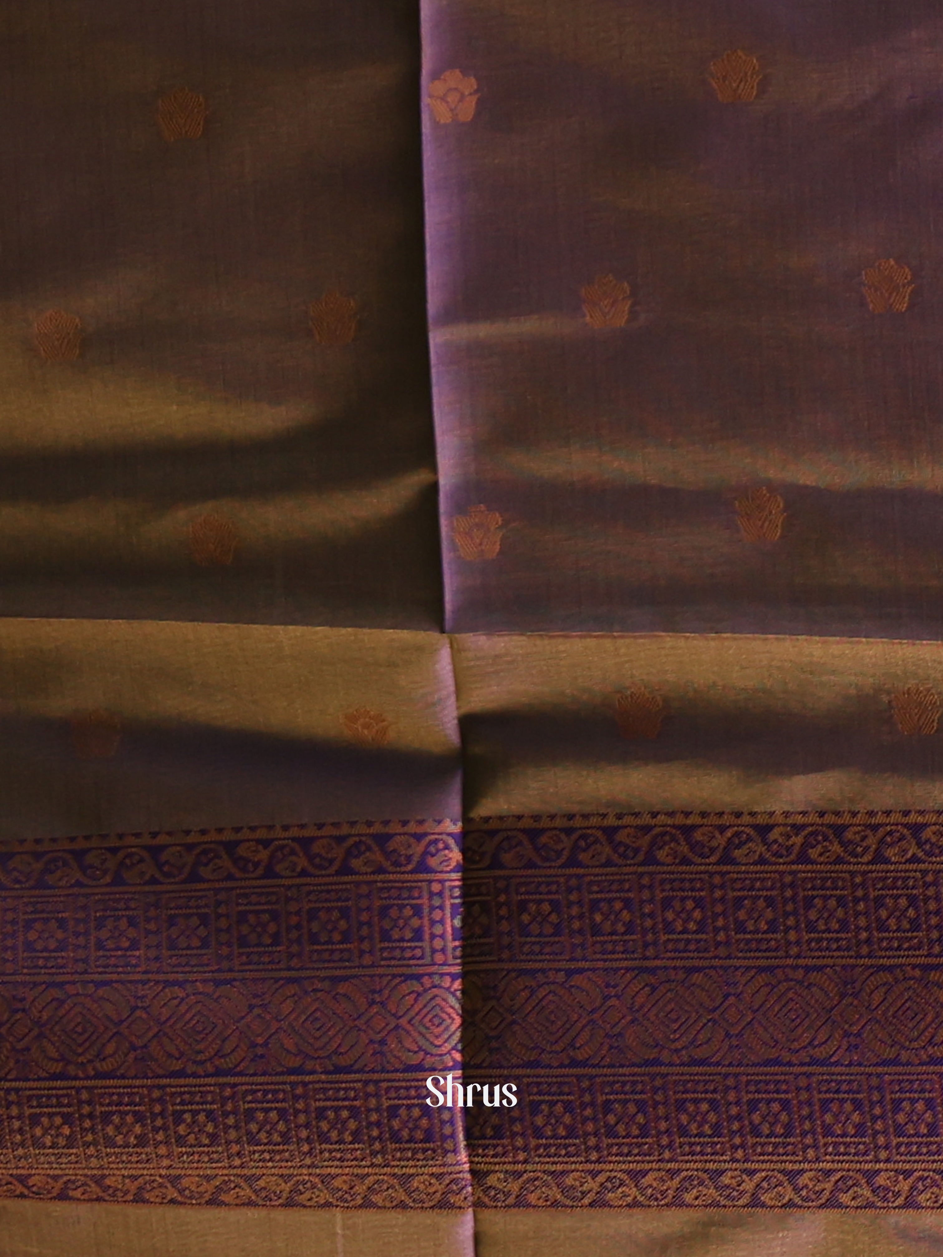 Pista Green & Blue - Semi Softsilk Saree - Shop on Shrus.com