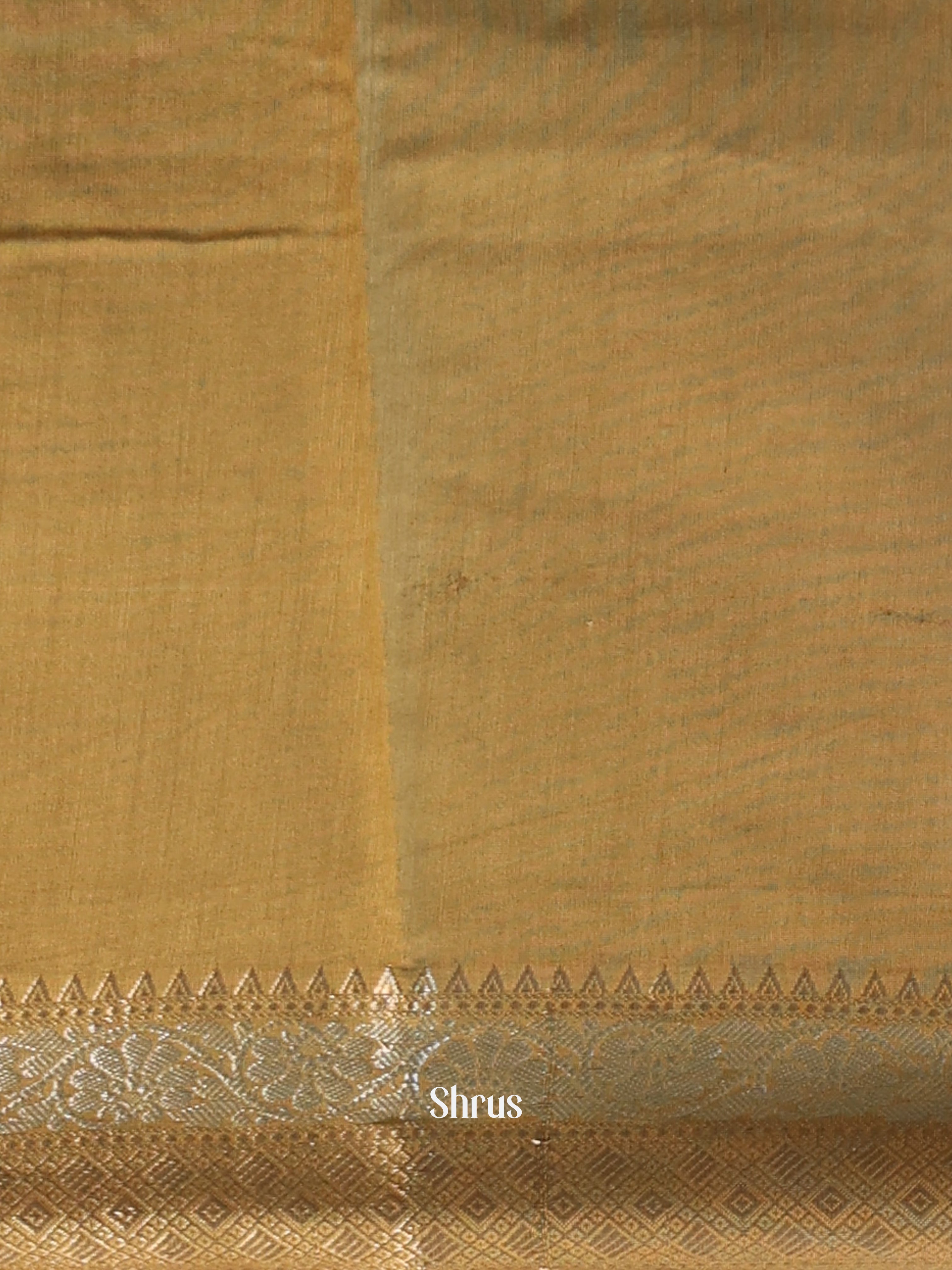 Green & Mehandi - Semi Dupion Saree - Shop on Shrus.com