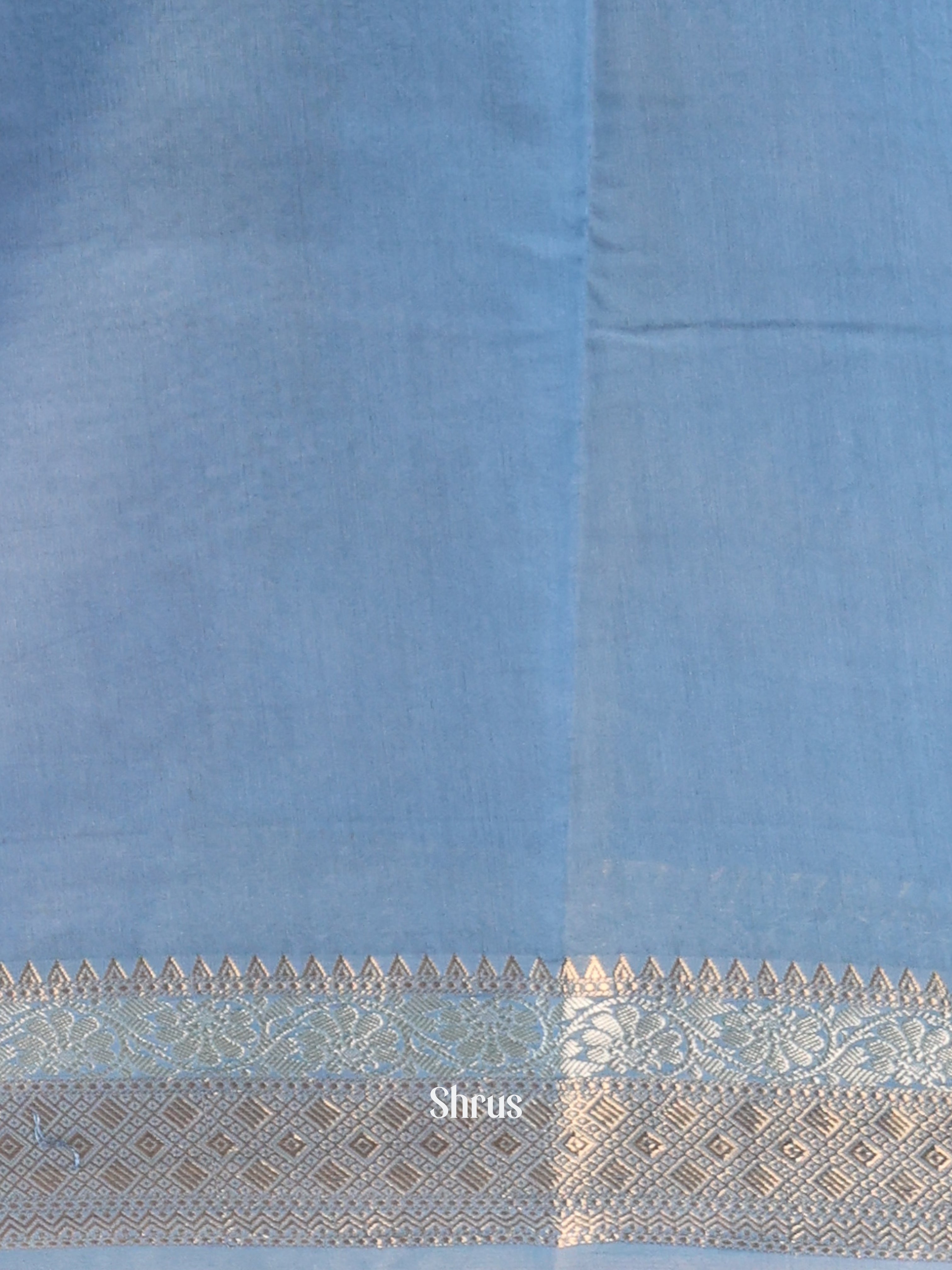 Purple & Blue - Semi Dupion Saree - Shop on Shrus.com