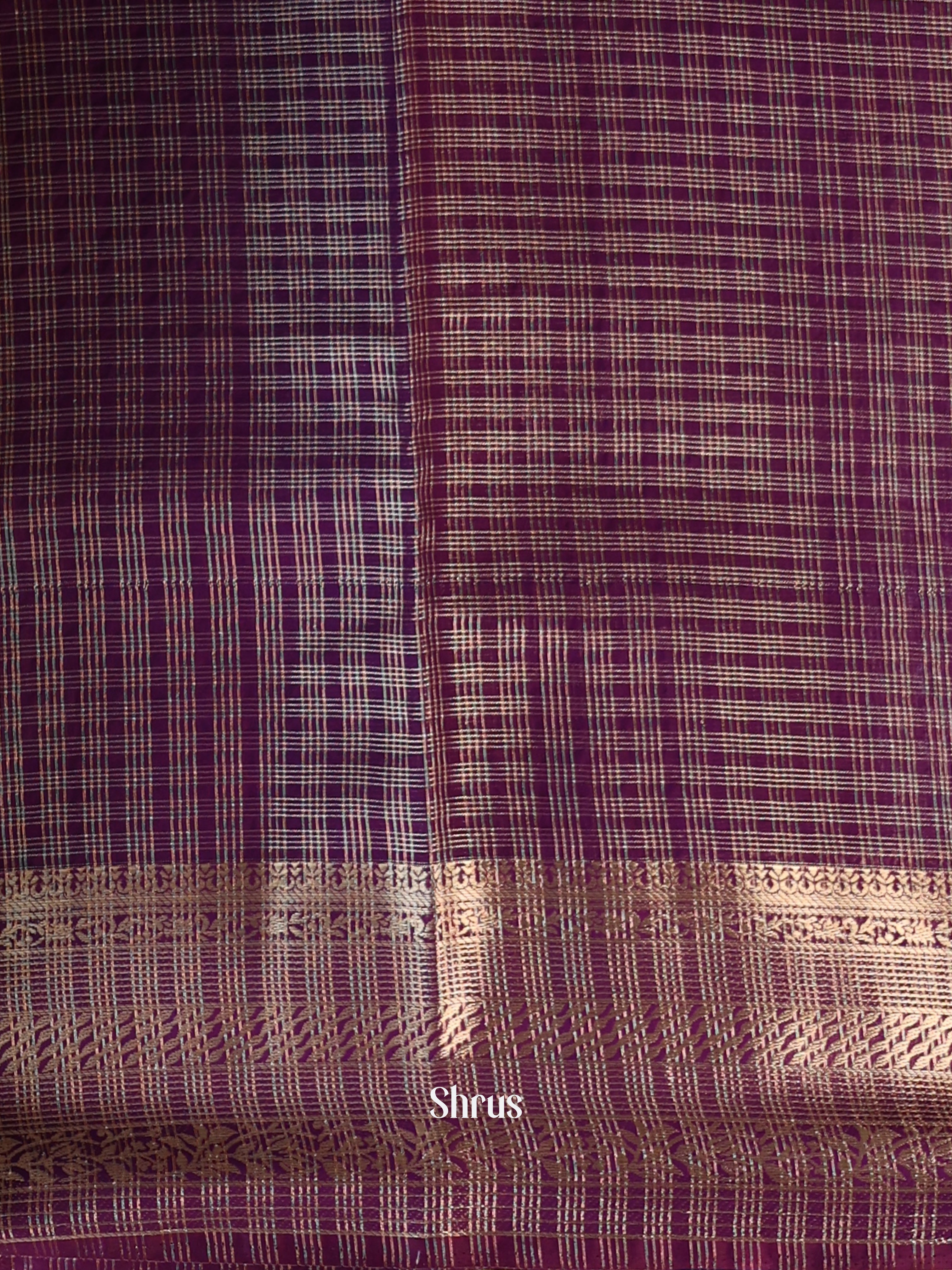 Green & Purple - Semi Dupion Saree - Shop on Shrus.com