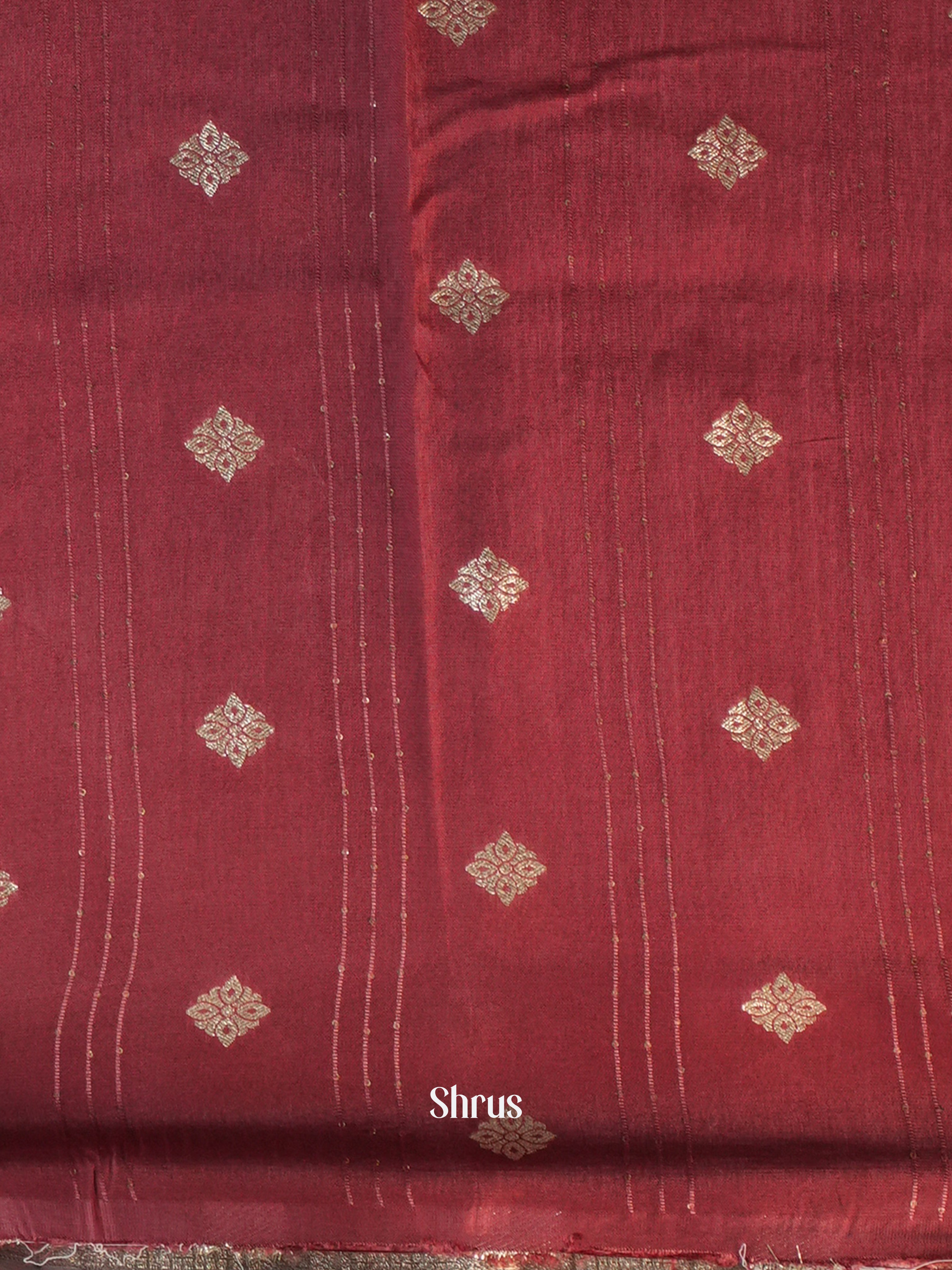 Grey & Maroon - Semi Georgette saree - Shop on Shrus.com