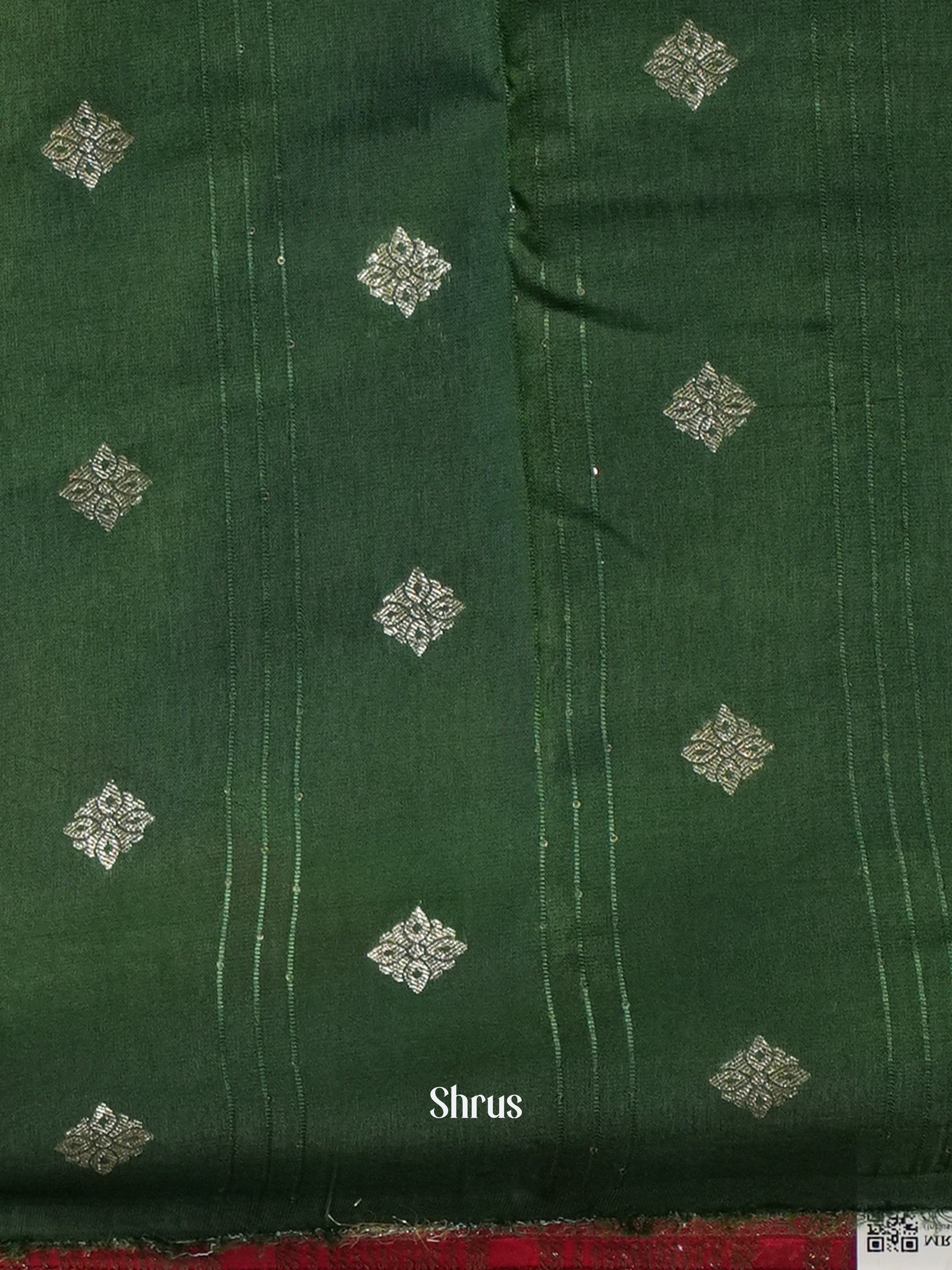 Red & Green - Semi Georgette saree - Shop on Shrus.com