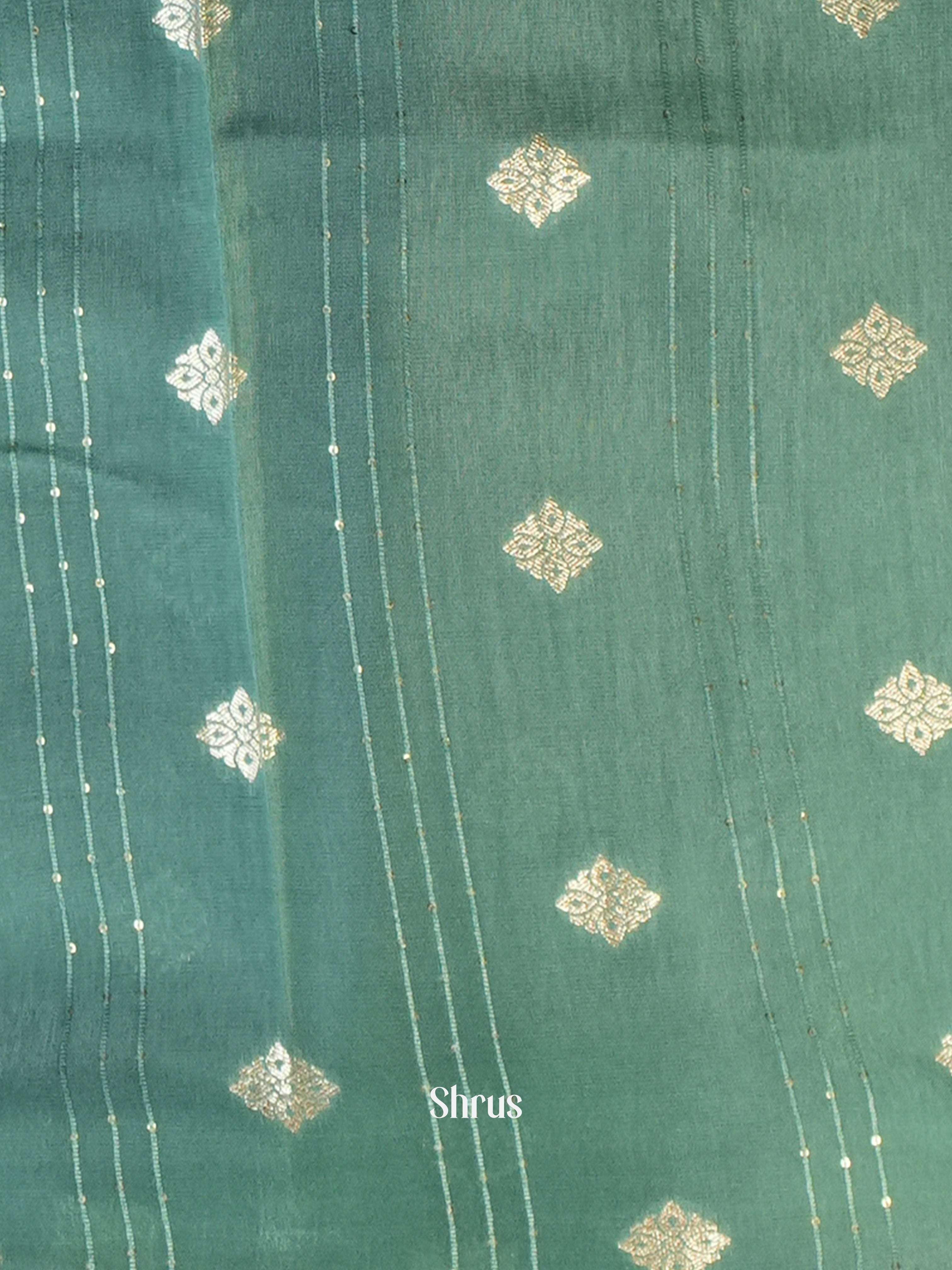 Maroon & Green- Semi Georgette saree - Shop on Shrus.com