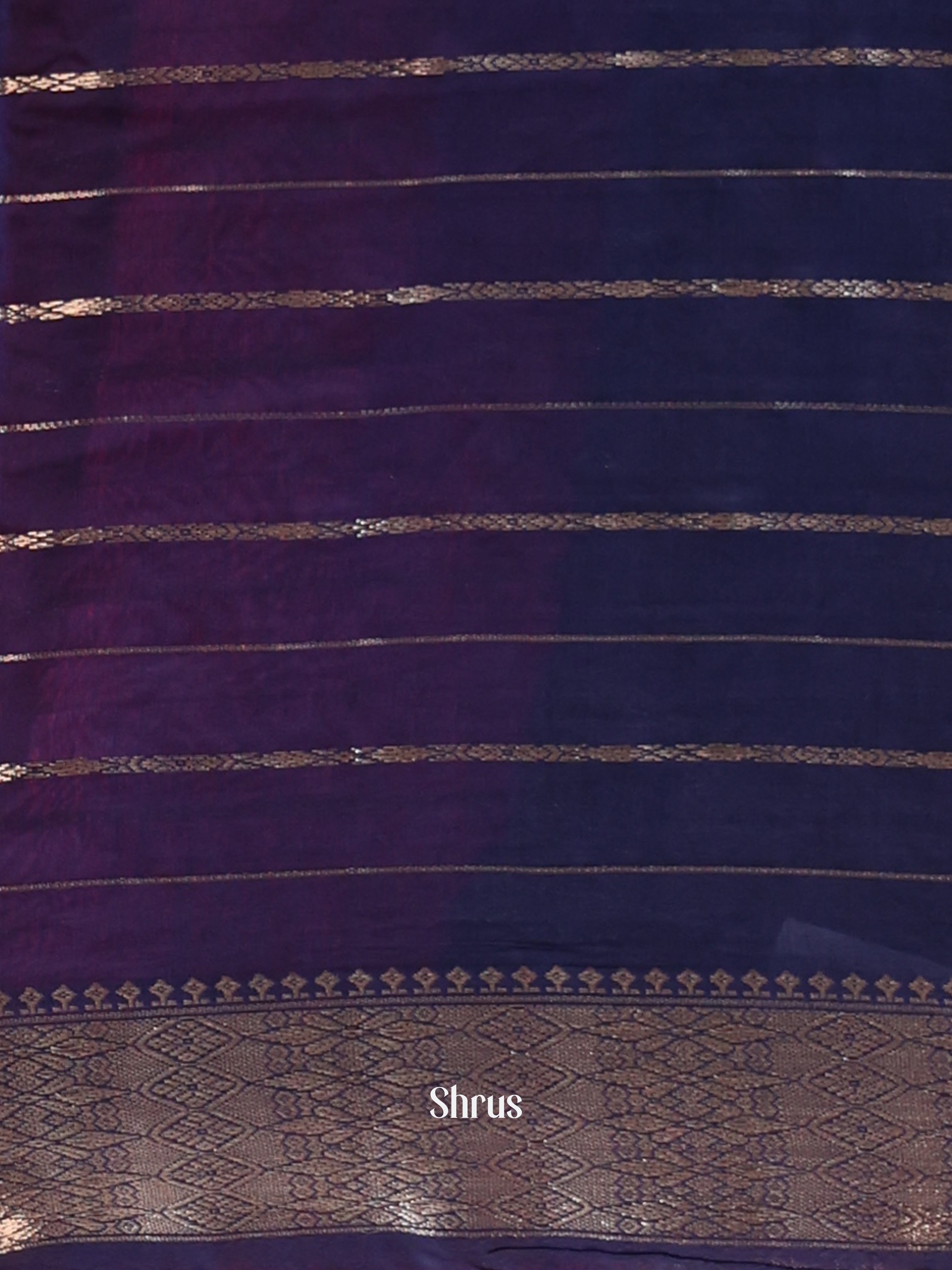 Pink & Violet - Semi Dupion Saree - Shop on Shrus.com