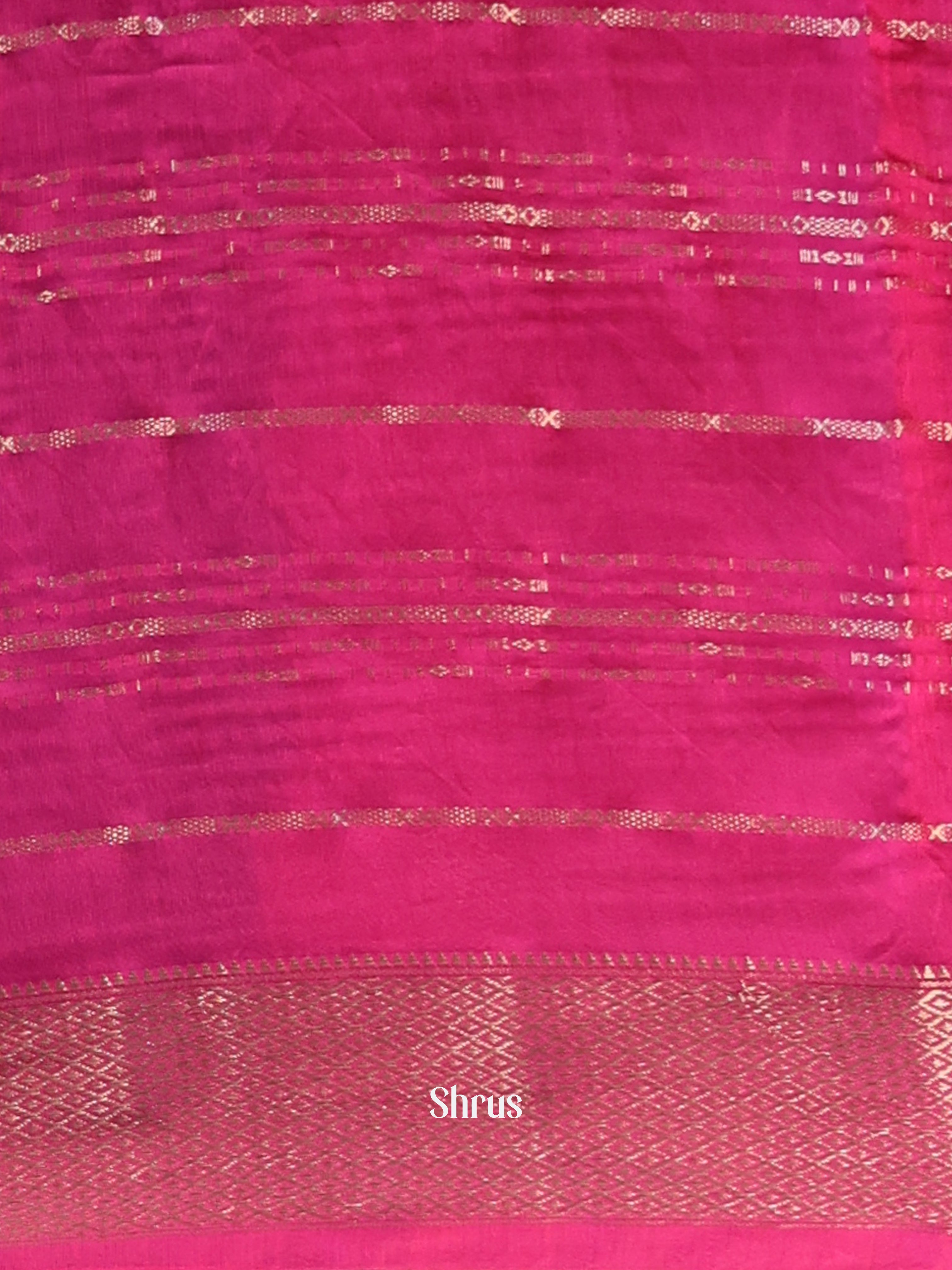 Violet & Pink- Semi Dupion Saree - Shop on Shrus.com