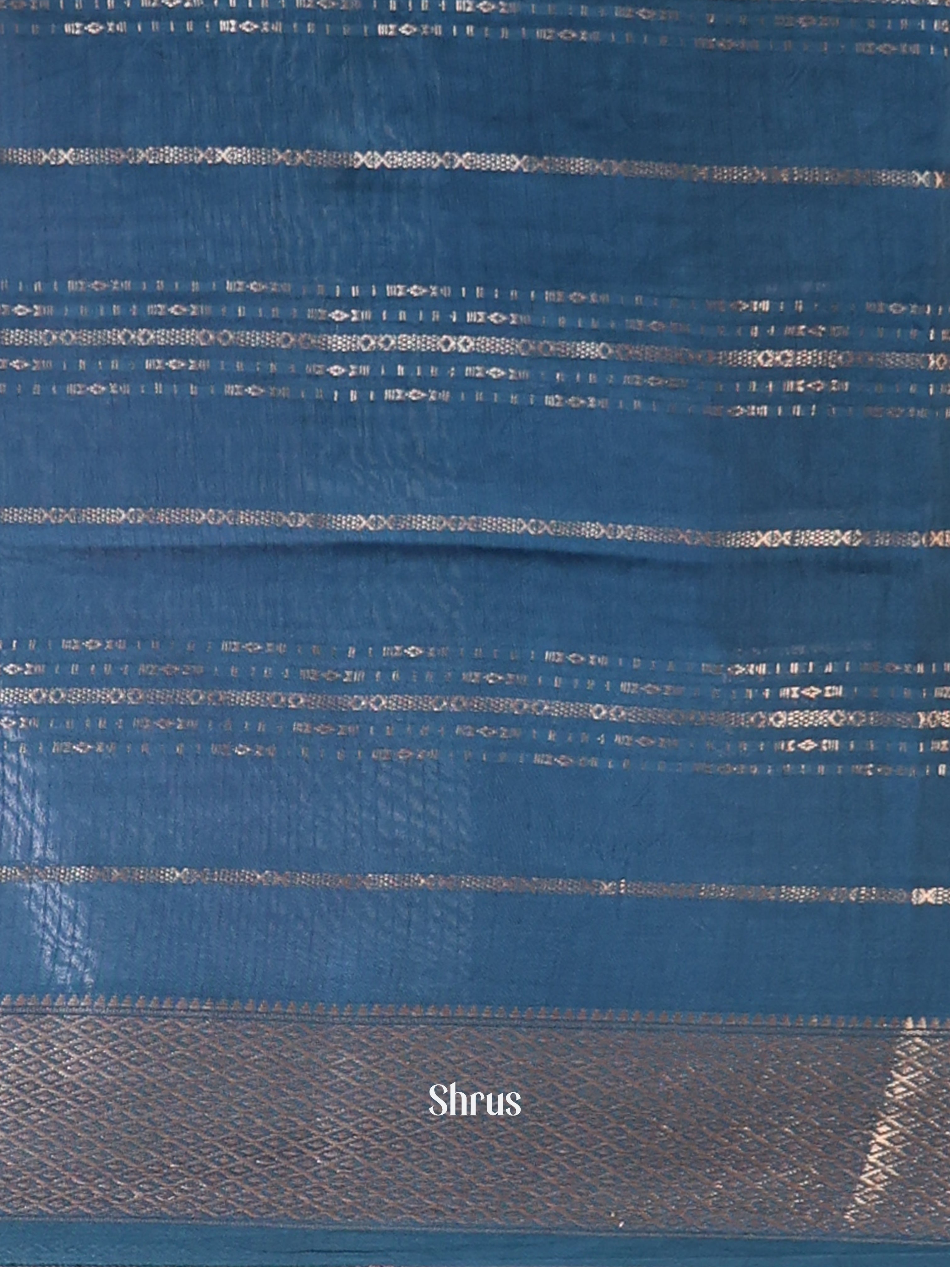 Wine & Blue - Semi Dupion Saree - Shop on Shrus.com