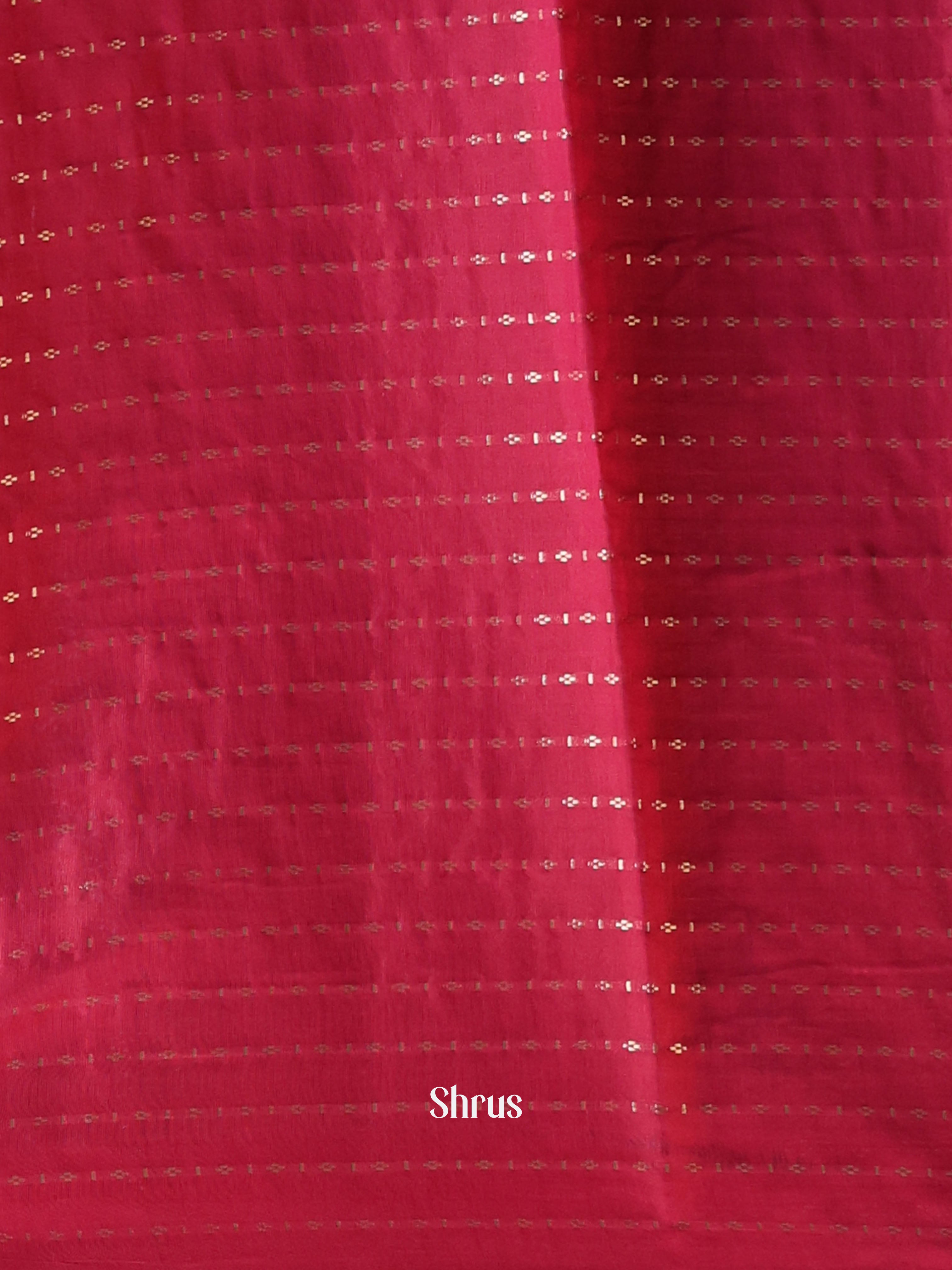 Navy Blue & Red - Semi Organza Saree - Shop on Shrus.com