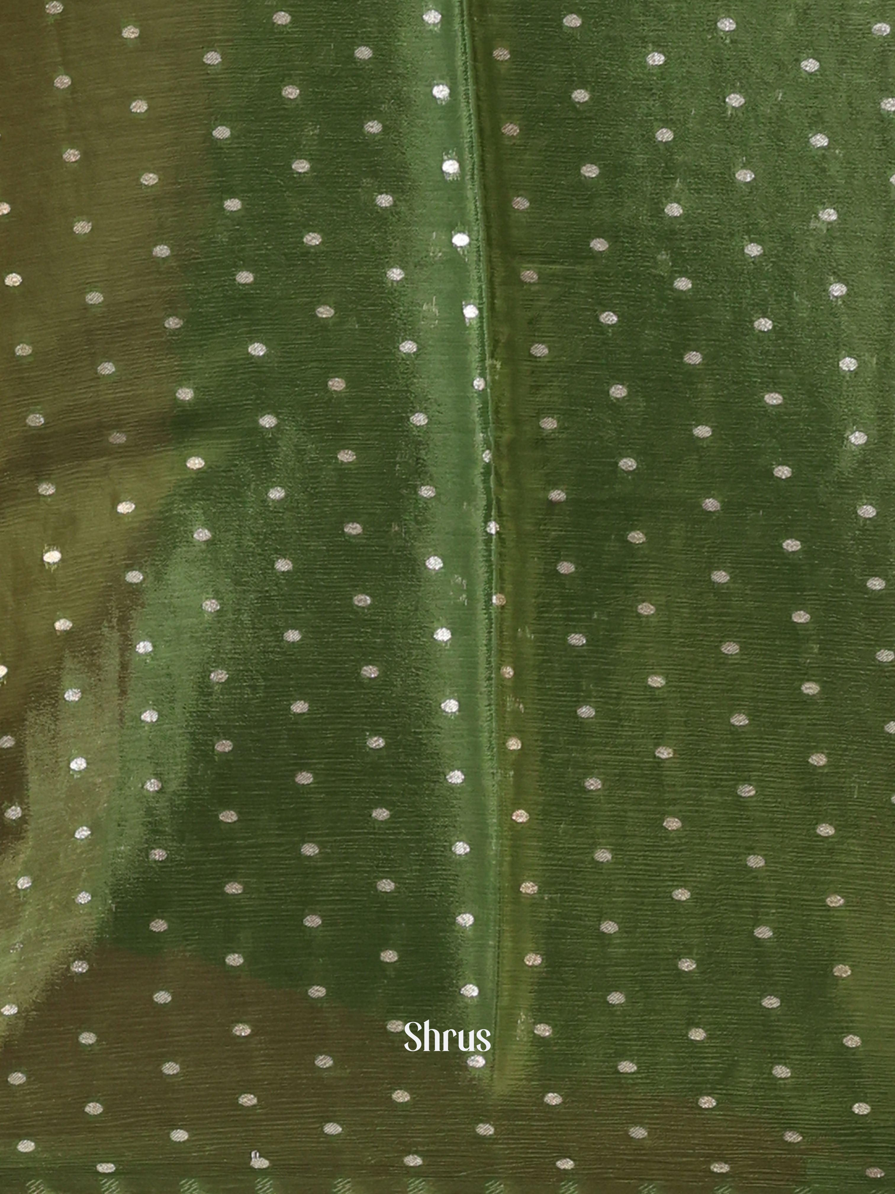 Red & Green - Semi Organza Saree - Shop on Shrus.com