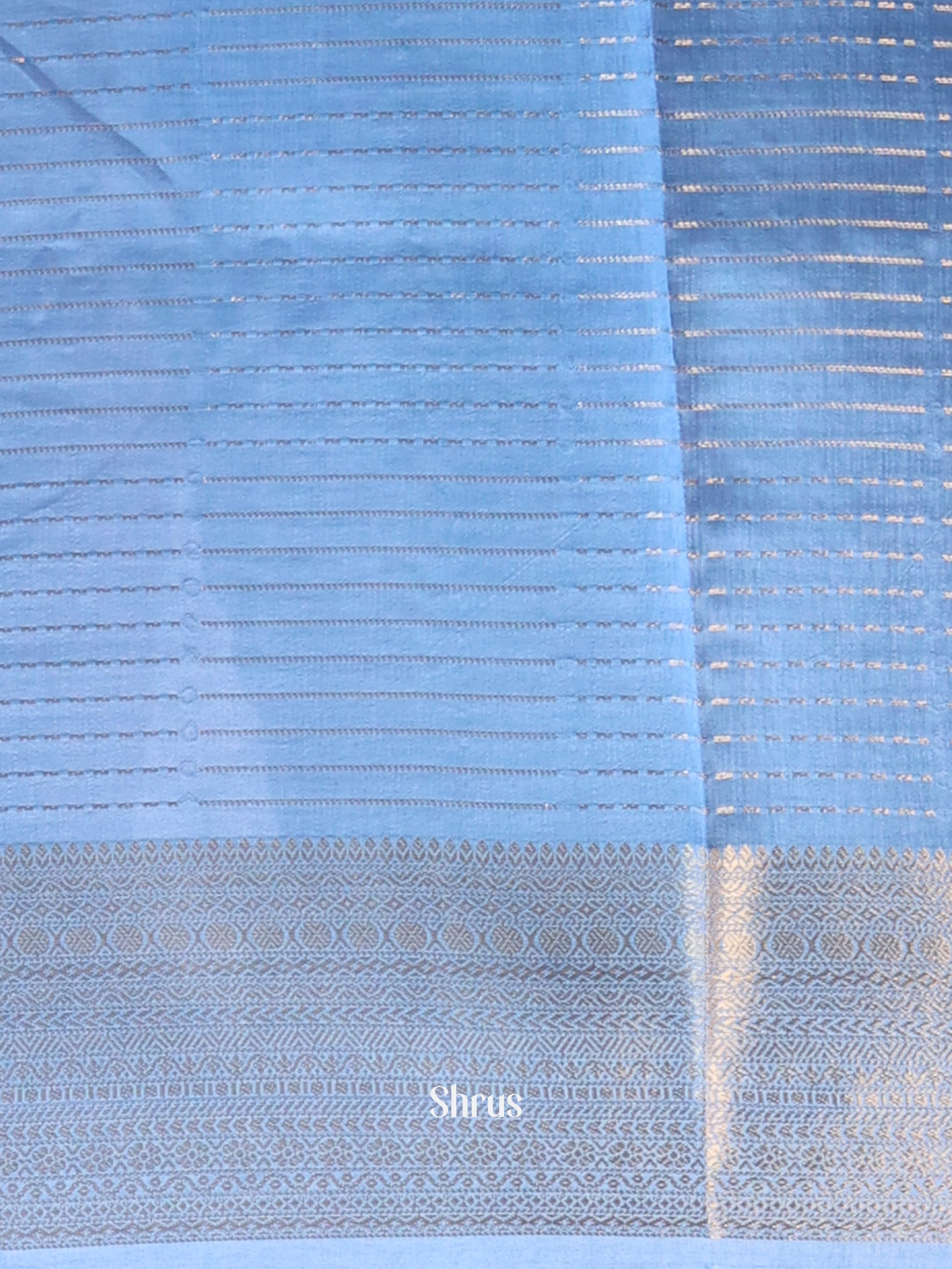 Blue - Semi Dupion Saree - Shop on Shrus.com