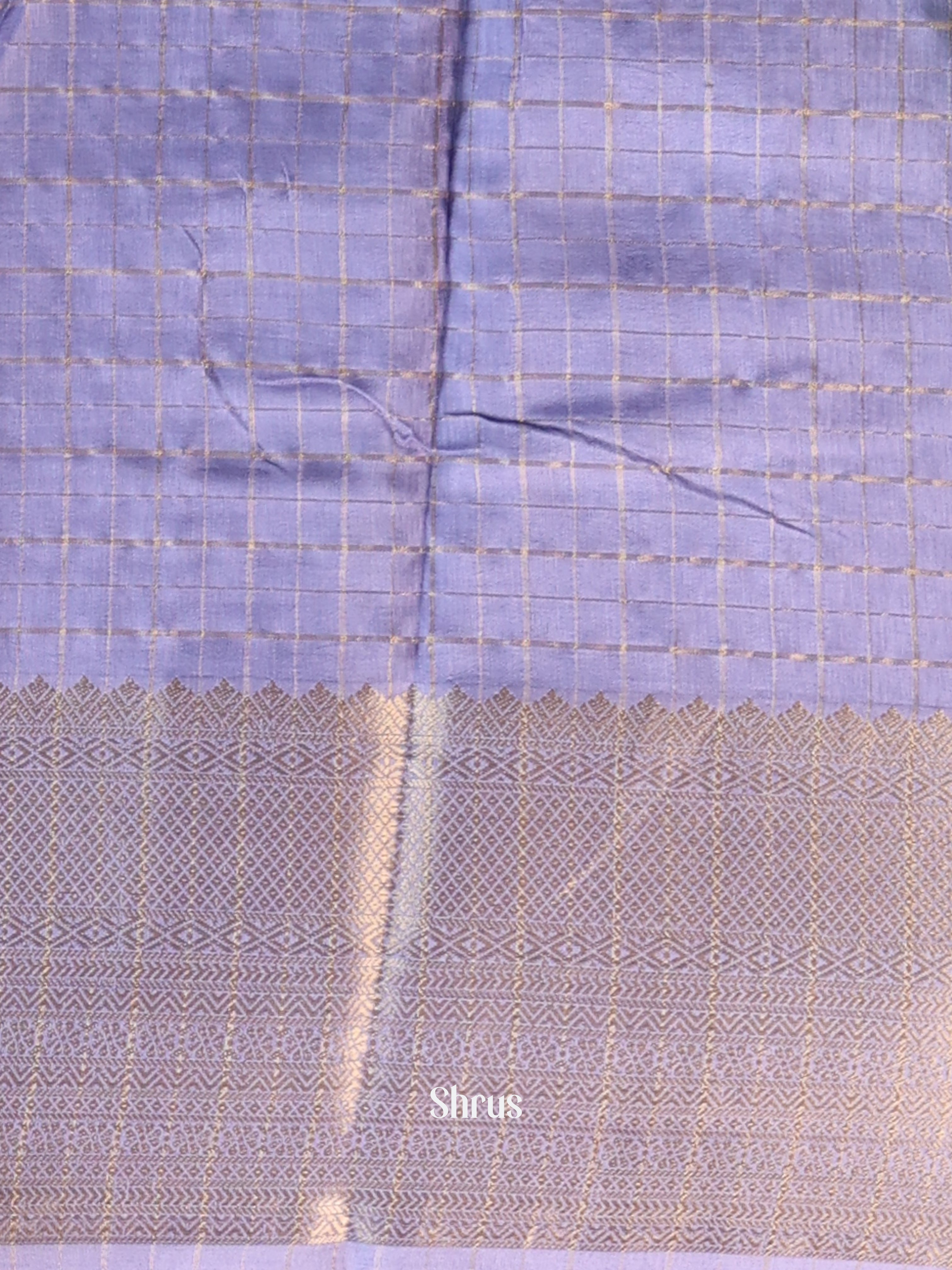 Lite Green & Purple- Semi Dupion Saree - Shop on Shrus.com