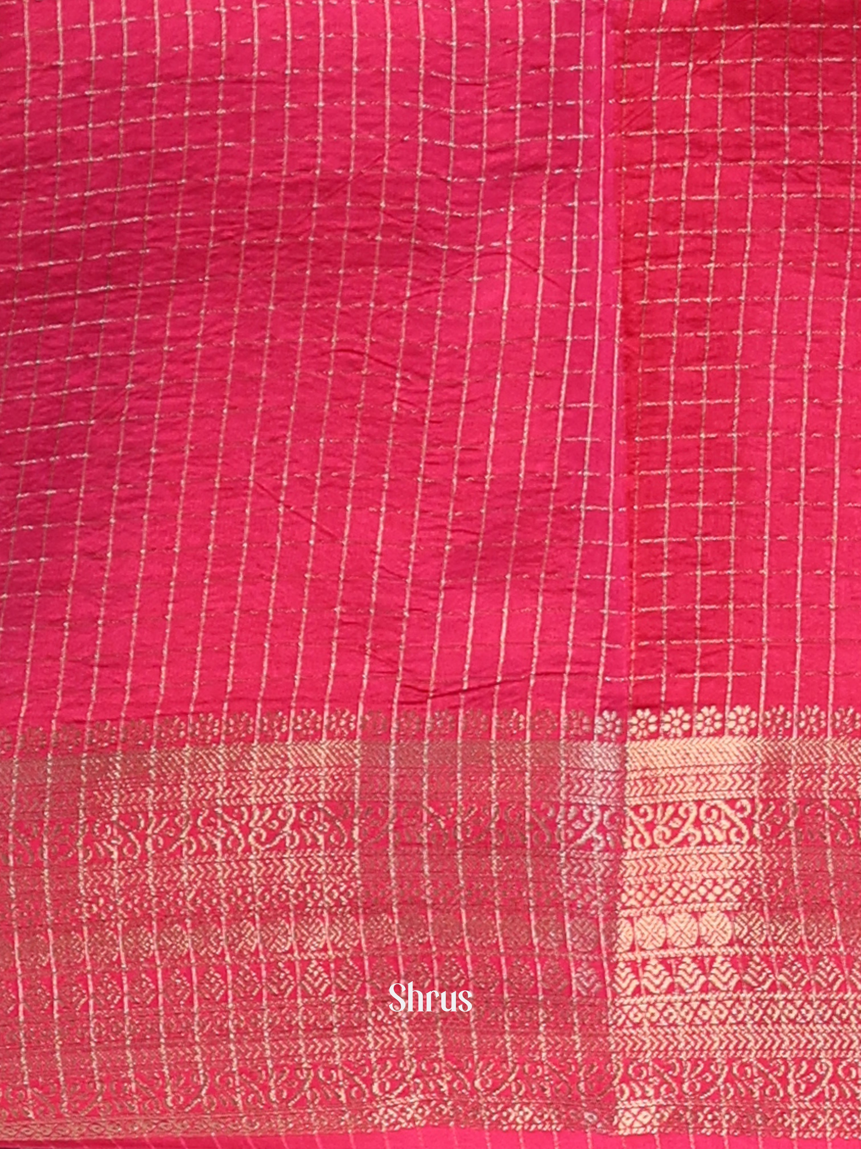 Purple & Pink - Semi Dupion Saree - Shop on Shrus.com