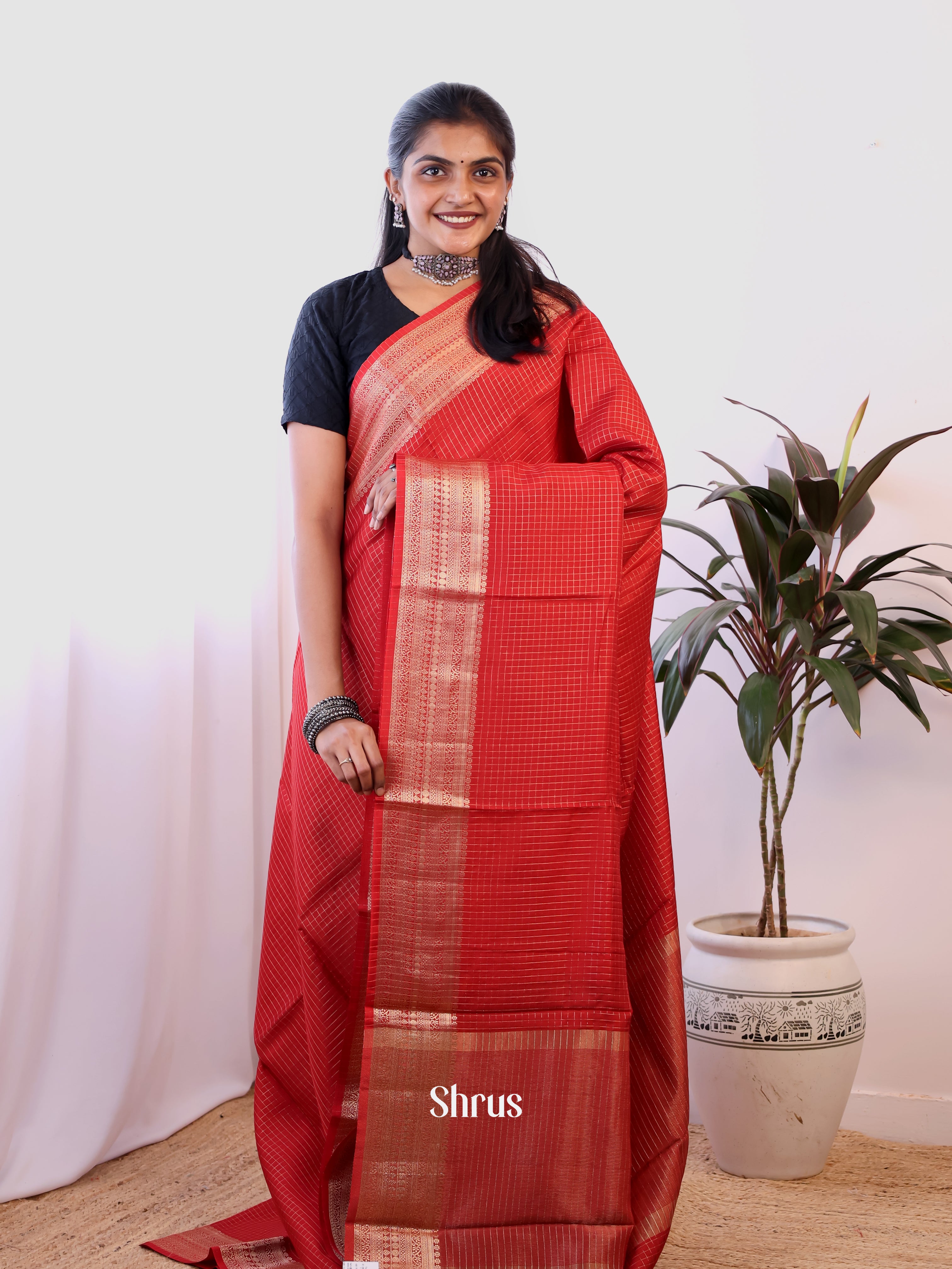 CIS15262 - Semi Dupion Saree - Shop on Shrus.com
