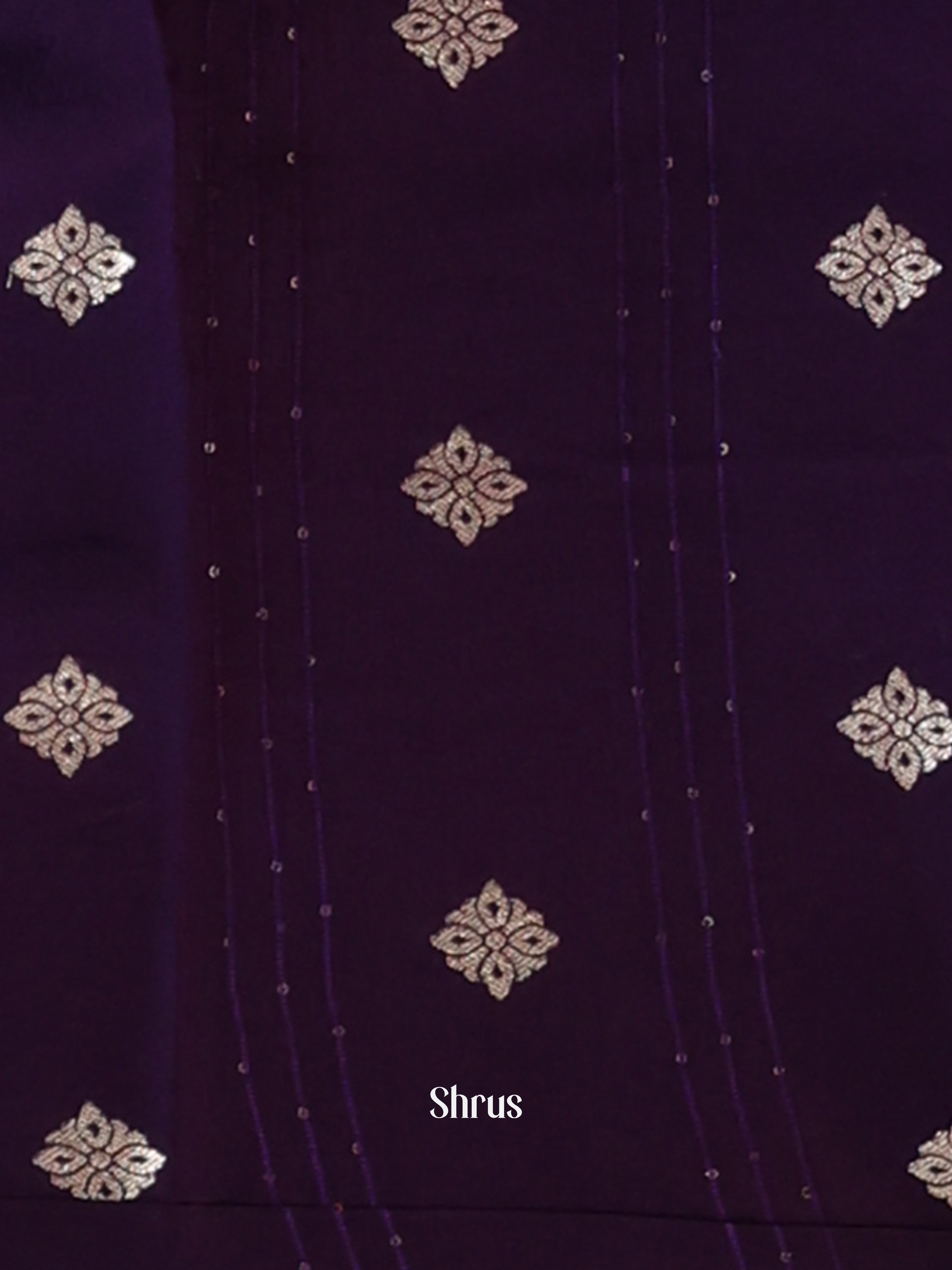 Pink & Purple - Semi Organza Saree - Shop on Shrus.com