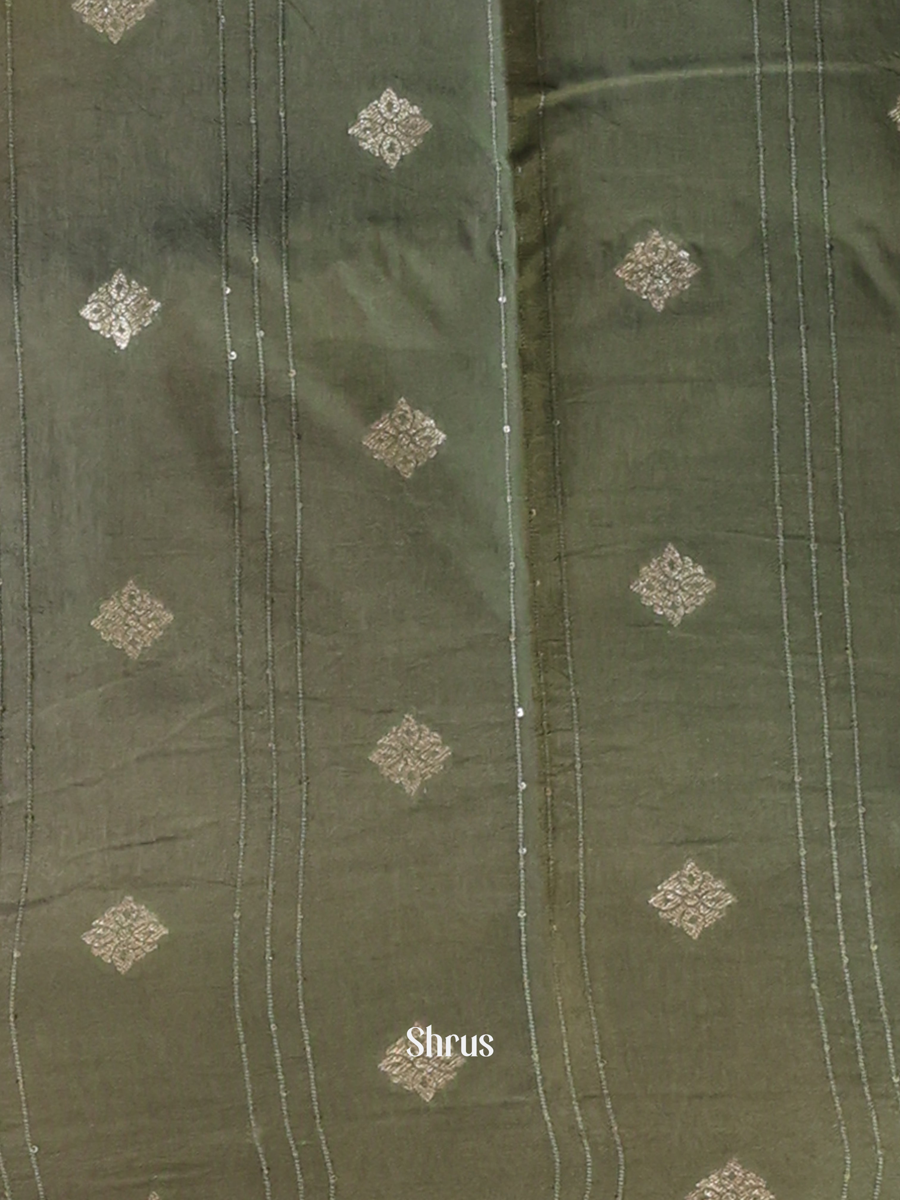 Purple & Green - Semi Organza Saree - Shop on Shrus.com