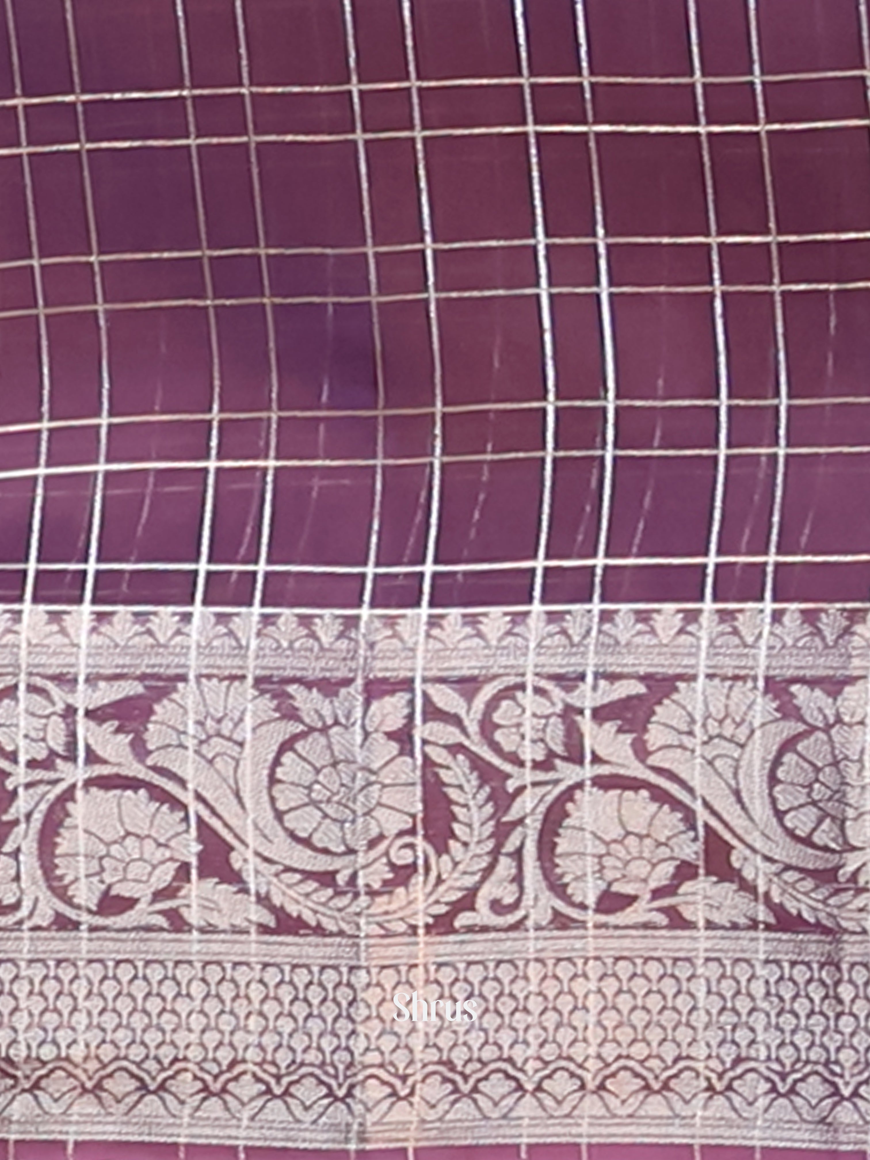 Purple - Semi Organza Saree - Shop on Shrus.com