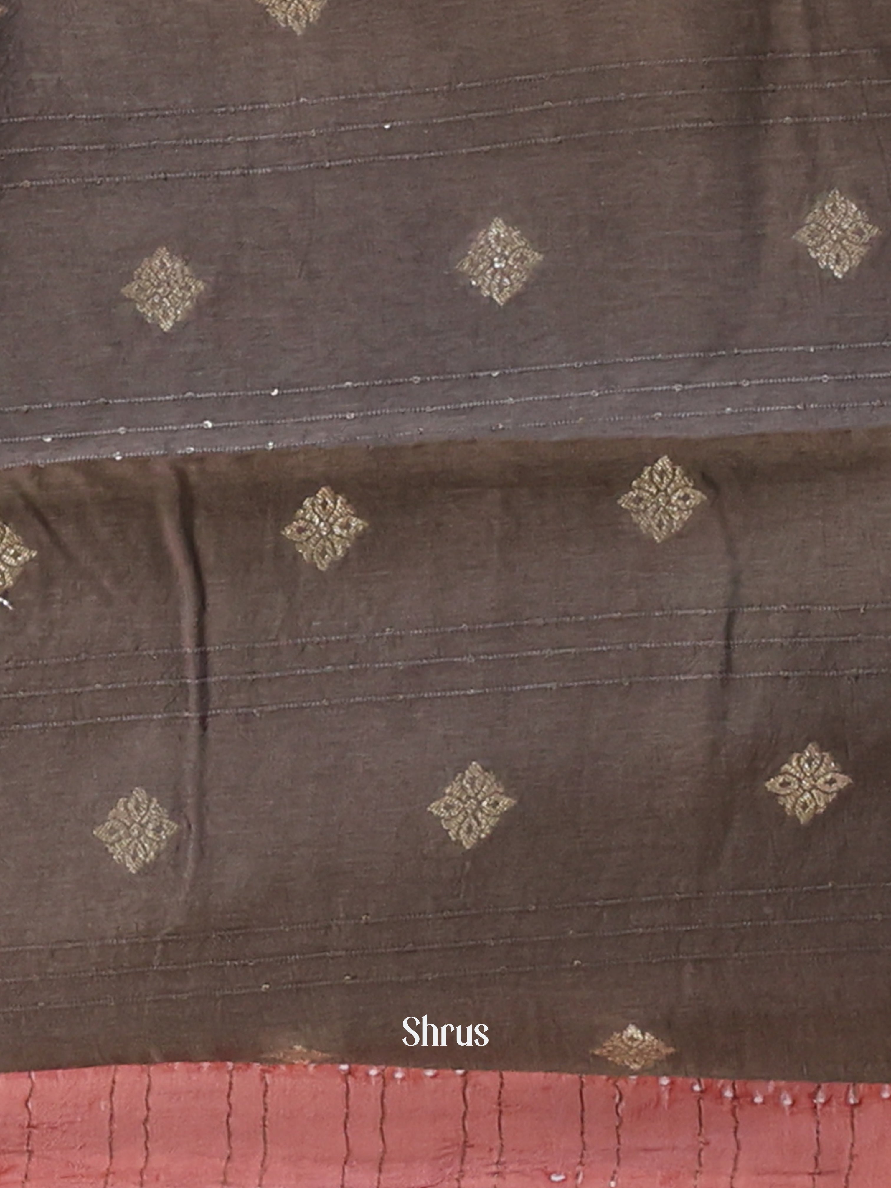Onion Peel & Grey - Semi Organza Saree - Shop on Shrus.com