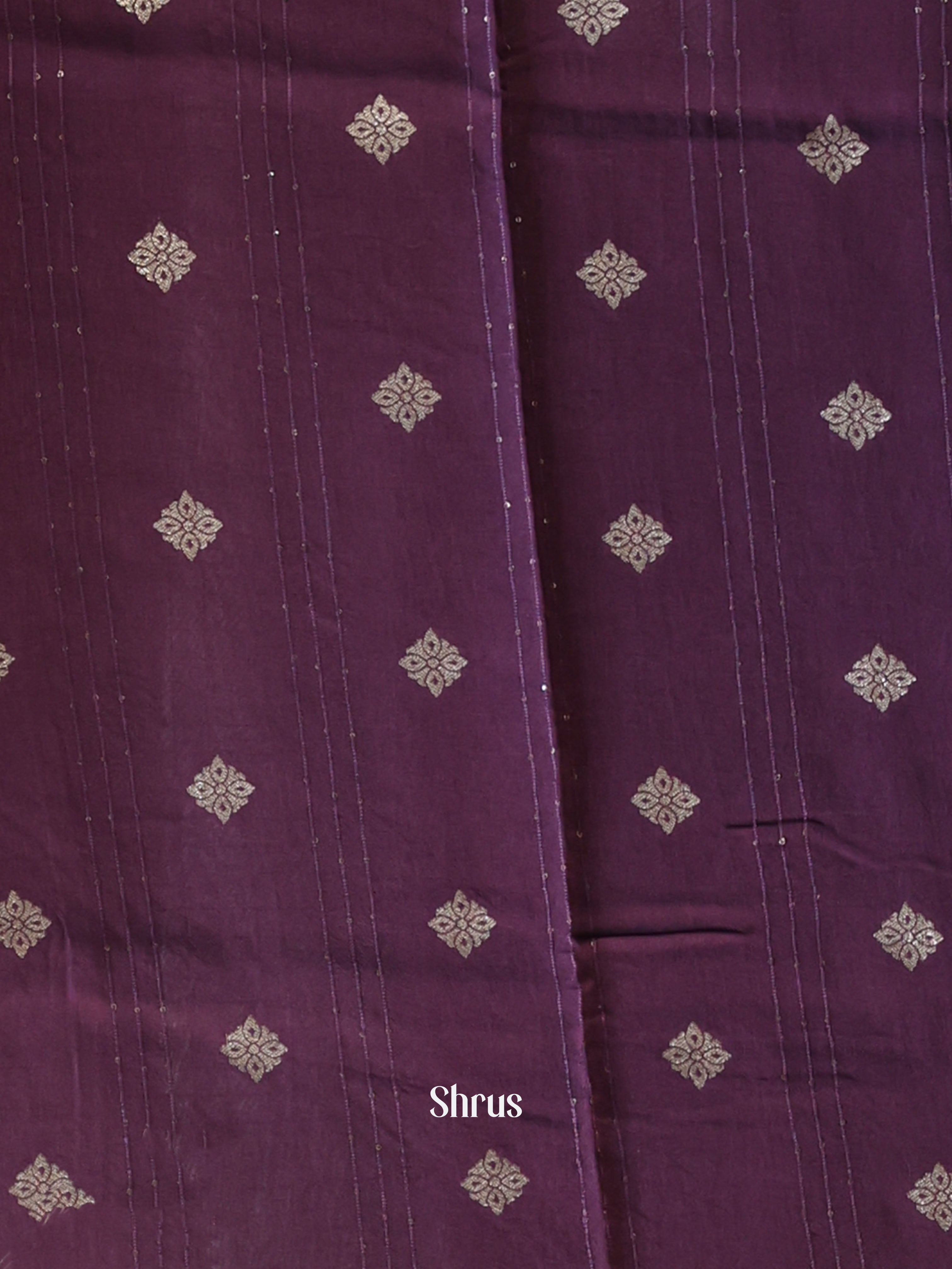 Grey & Violet - Semi Organza Saree - Shop on Shrus.com