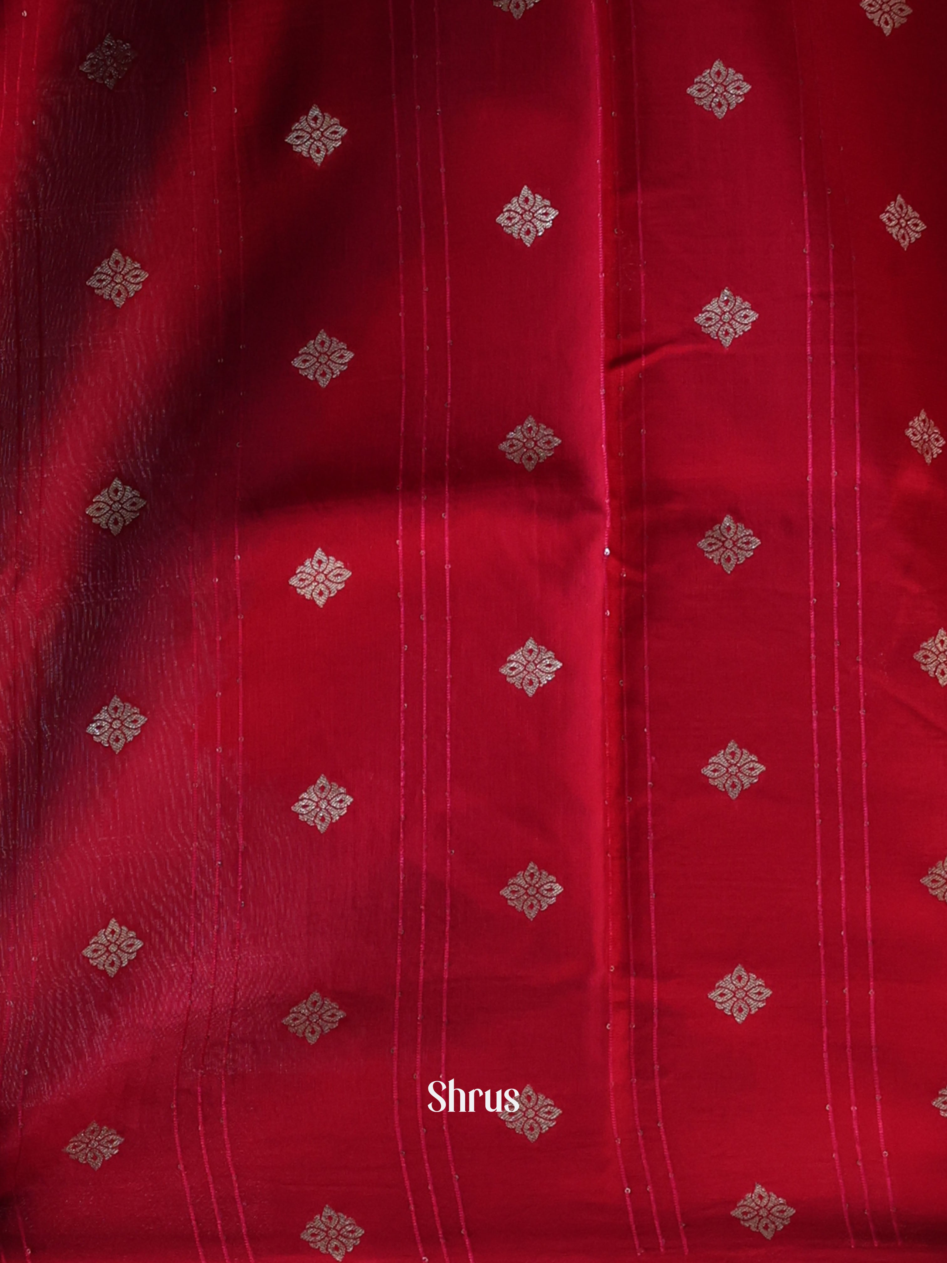 Violet & Red - Semi Organza Saree - Shop on Shrus.com