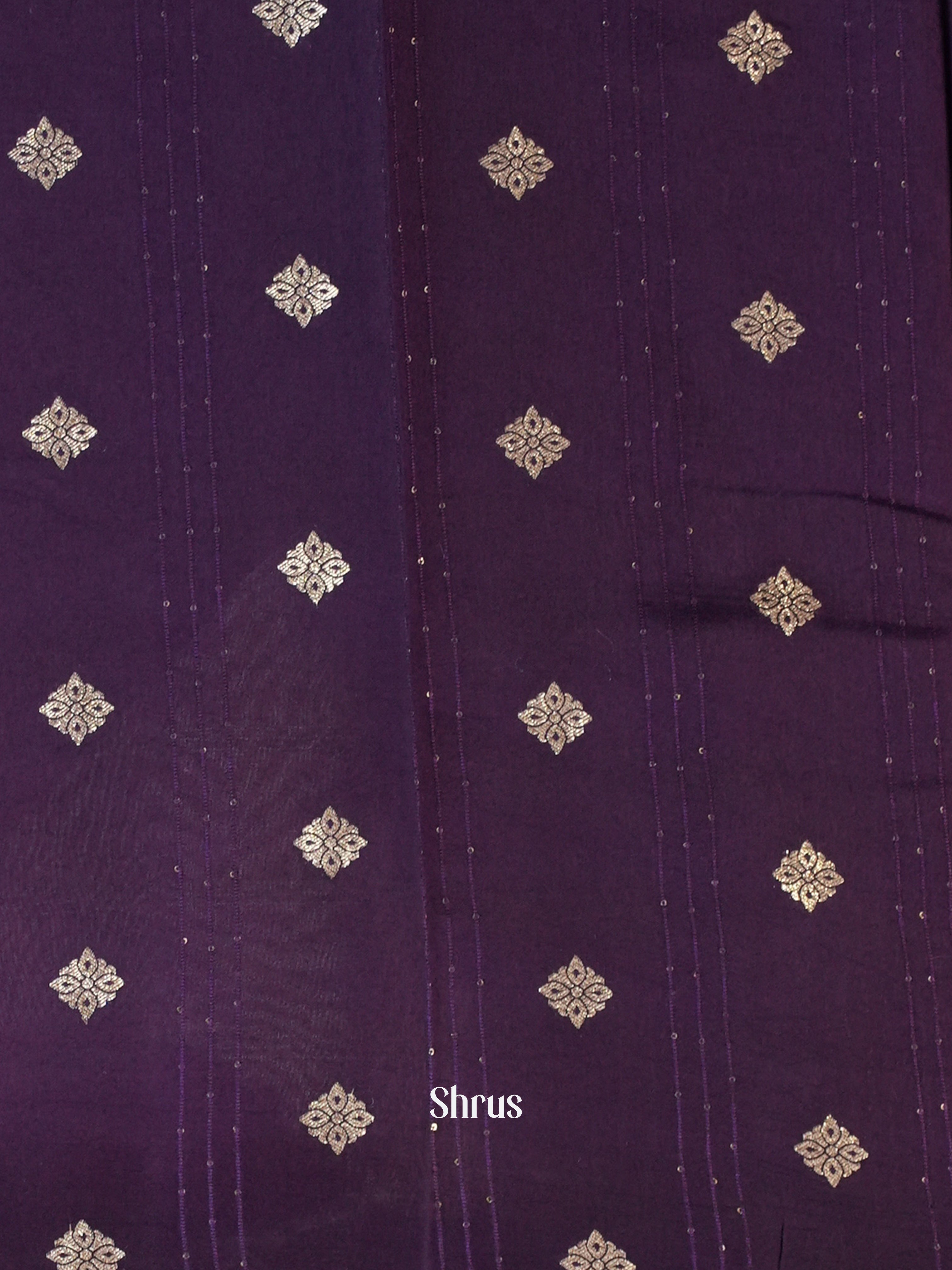 Red & Purple- Semi Organza Saree - Shop on Shrus.com
