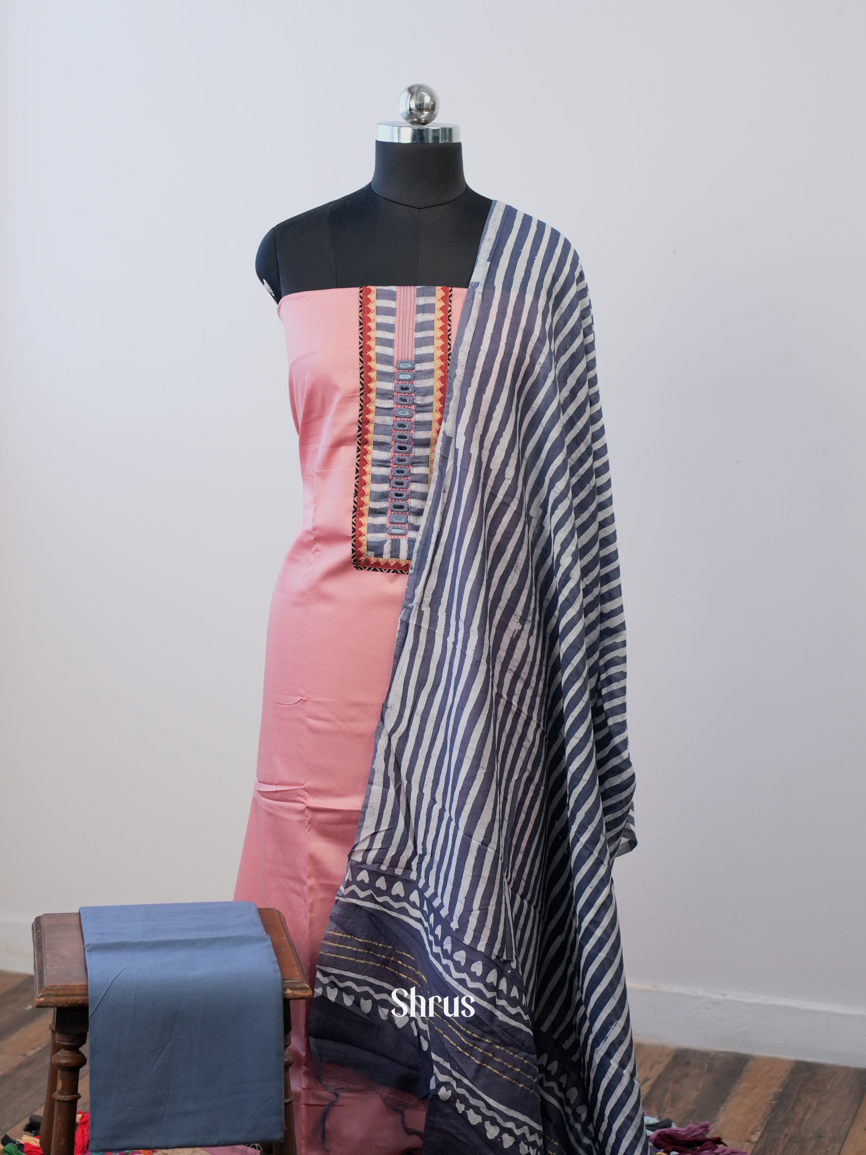 Pink & Grey - Cotton salwar - Shop on Shrus.com