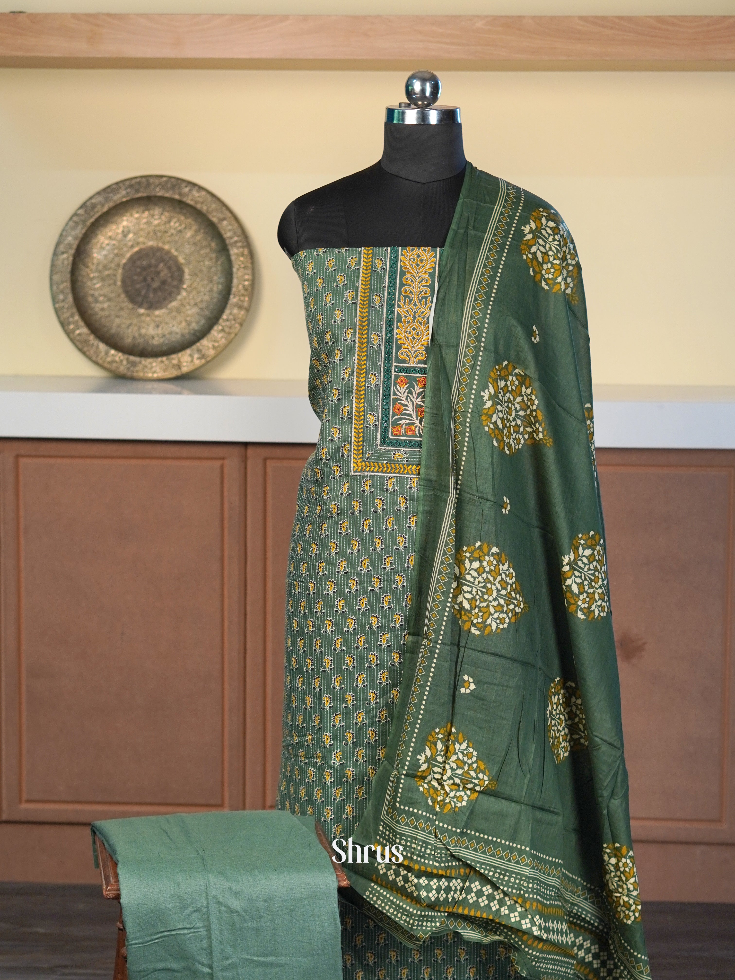 Green - Cotton salwar - Shop on Shrus.com