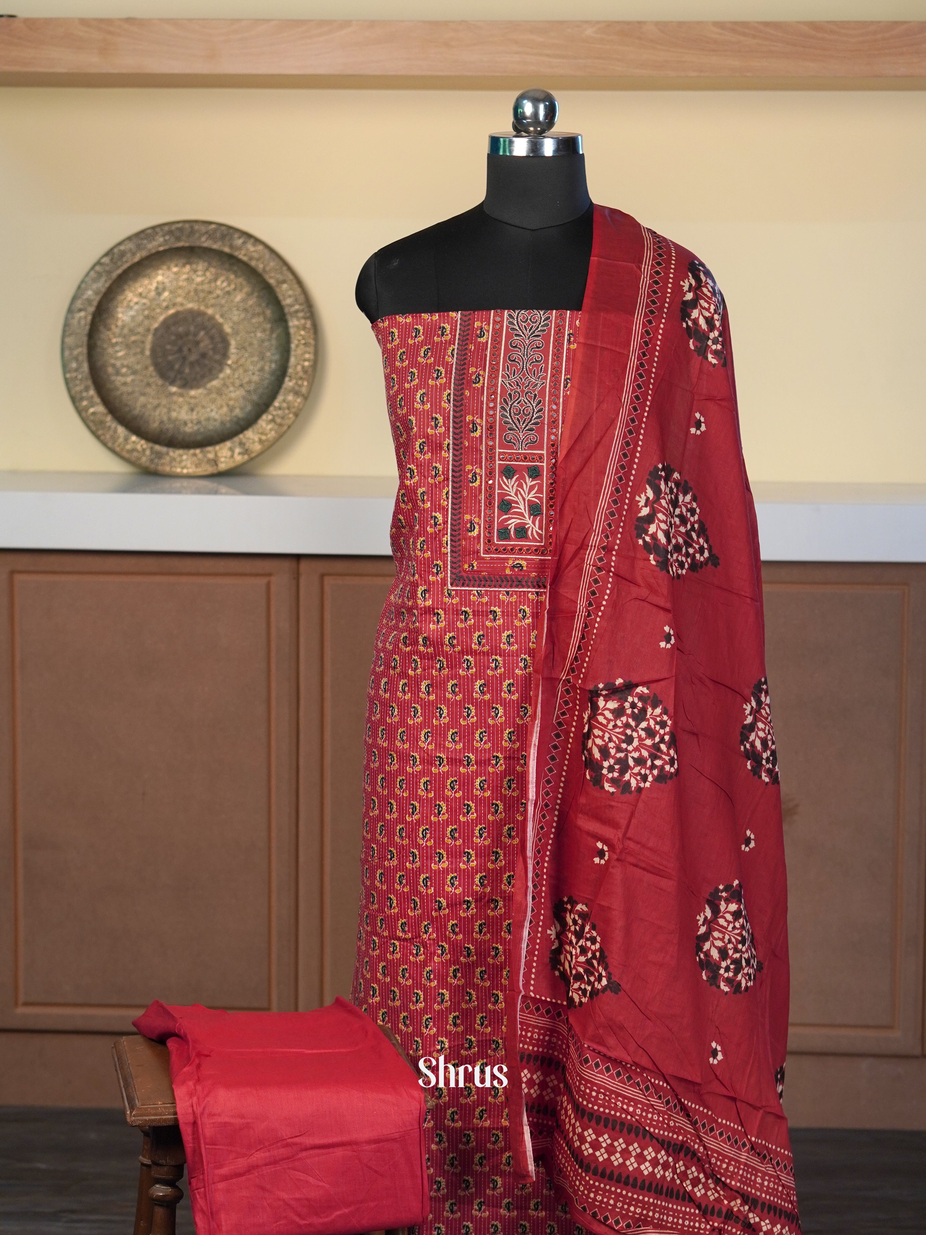 Red - Cotton salwar - Shop on Shrus.com