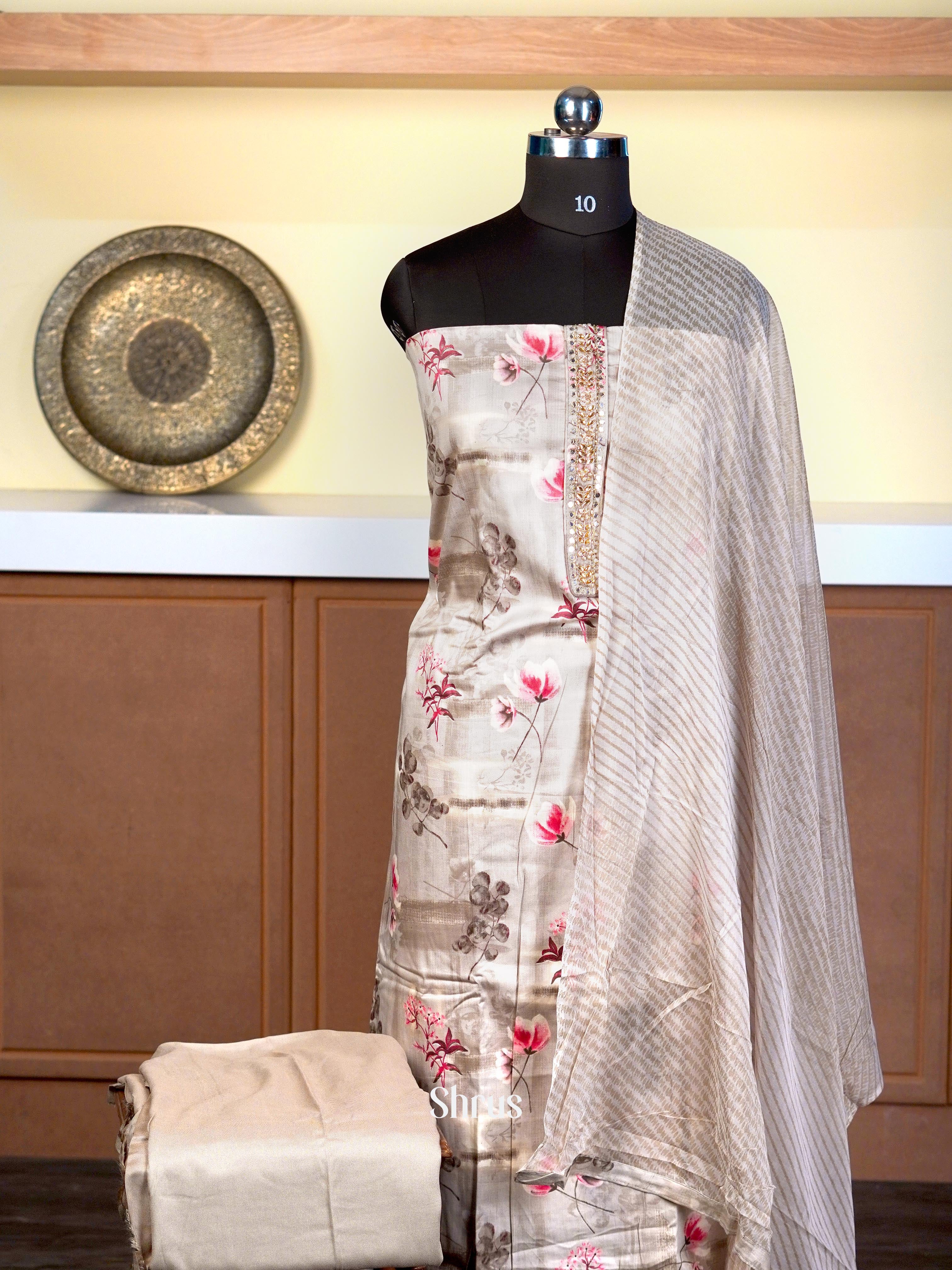 Grey- Cotton salwar - Shop on Shrus.com