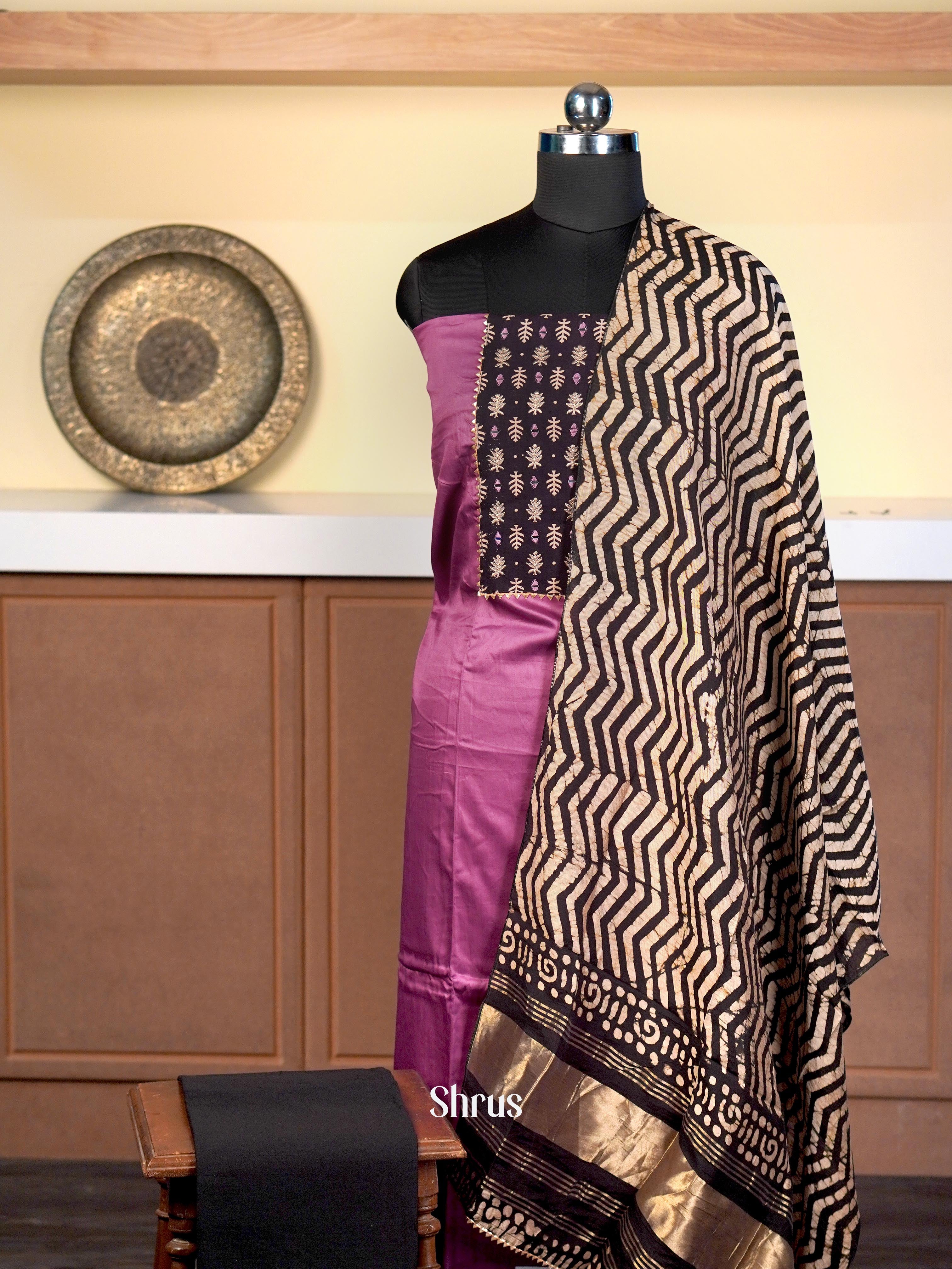 Purple & Black - Cotton salwar - Shop on Shrus.com