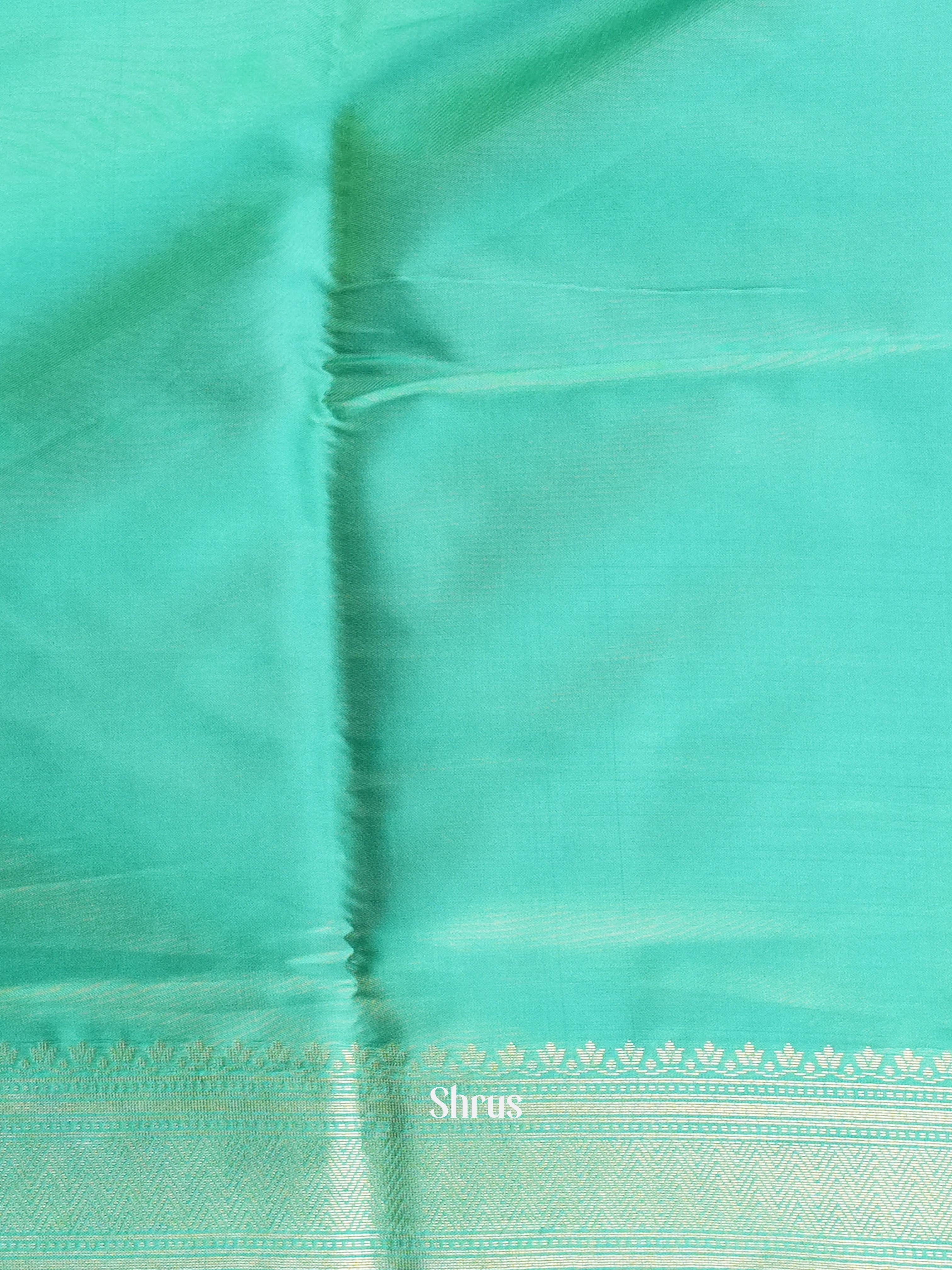 Lime Green & Green - Semi Softsilk Saree - Shop on Shrus.com
