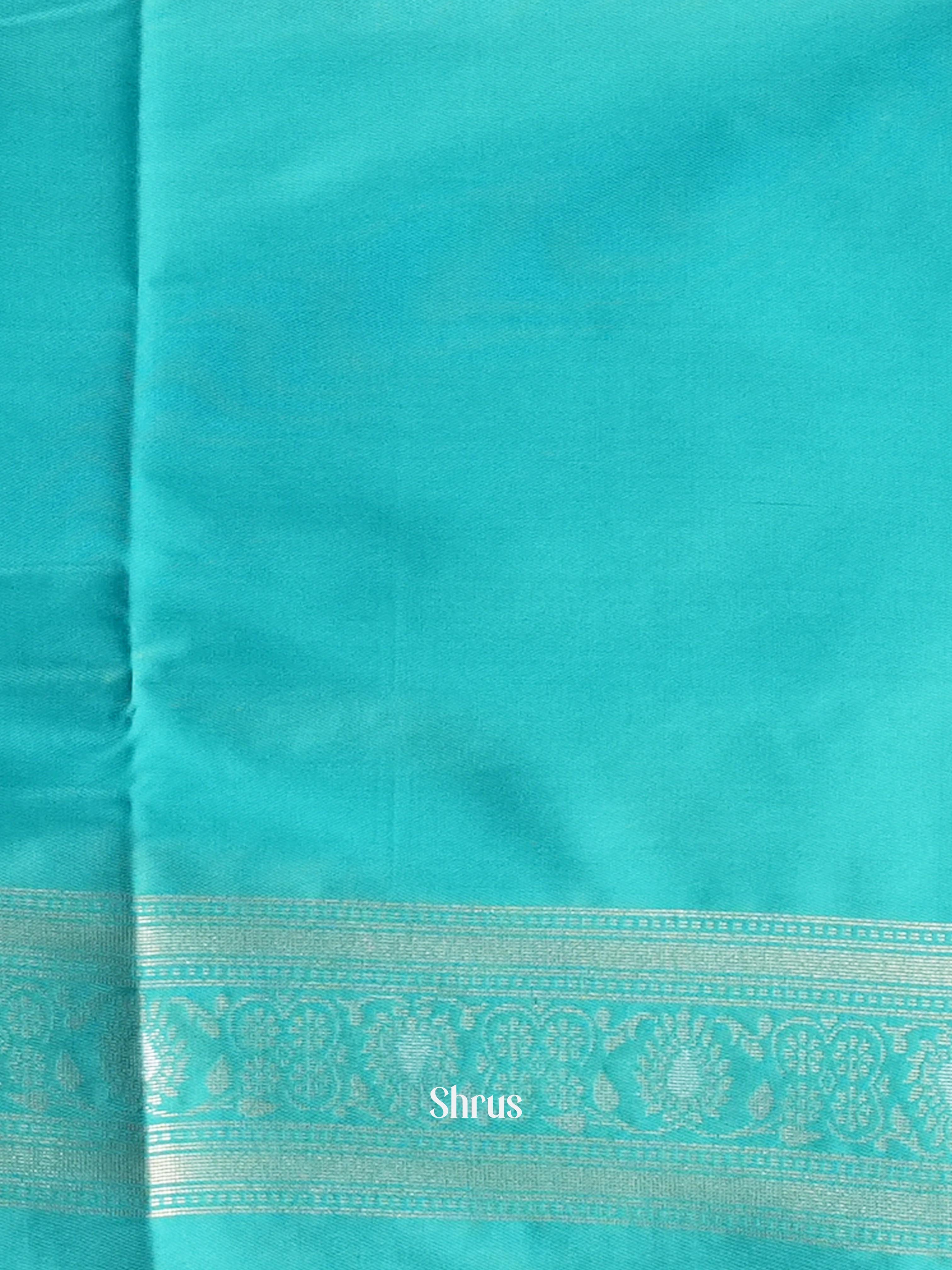 Pista Green & Teal - Semi Softsilk Saree - Shop on Shrus.com