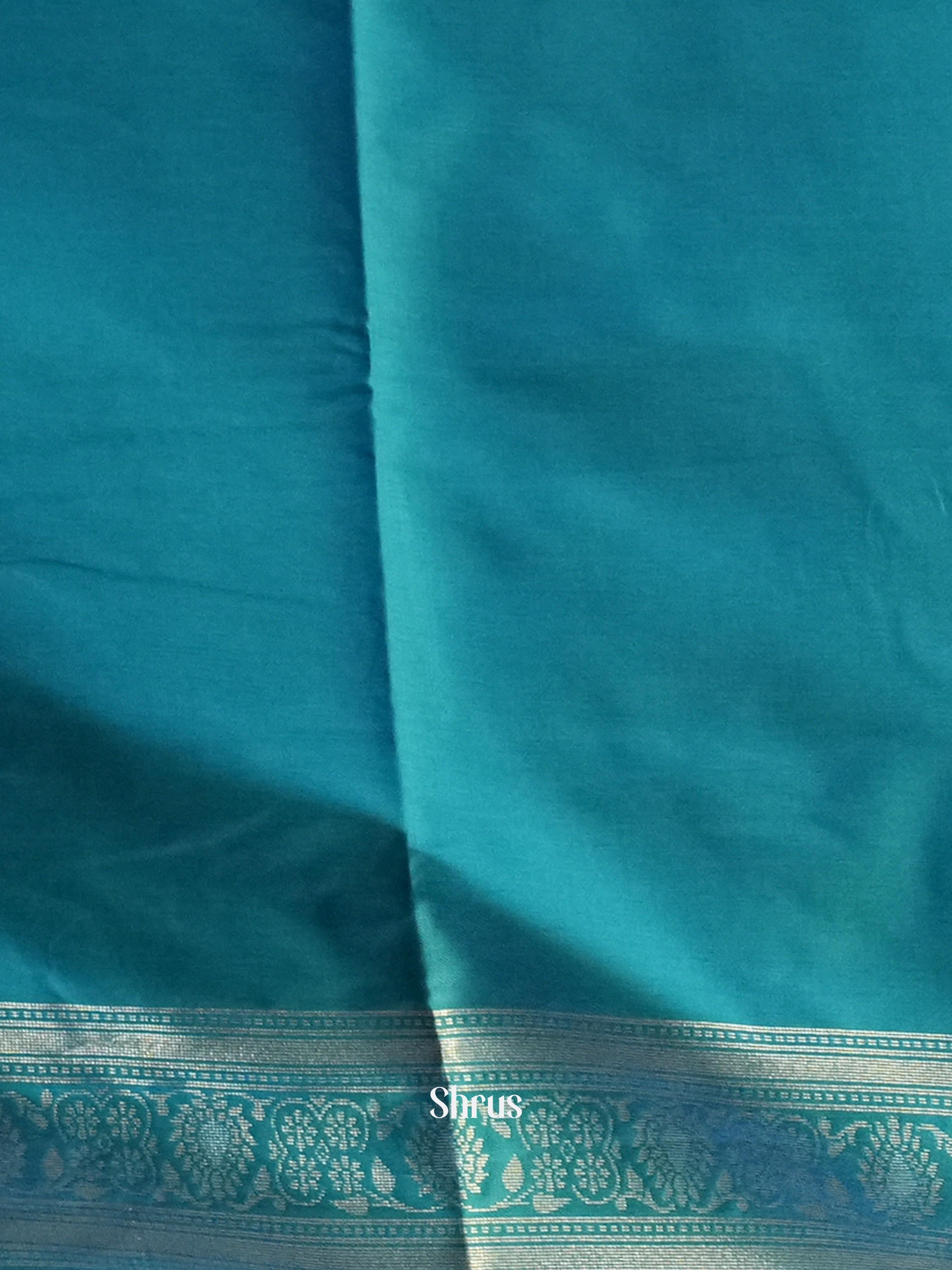 Purple & Blue- Semi Softsilk Saree - Shop on Shrus.com