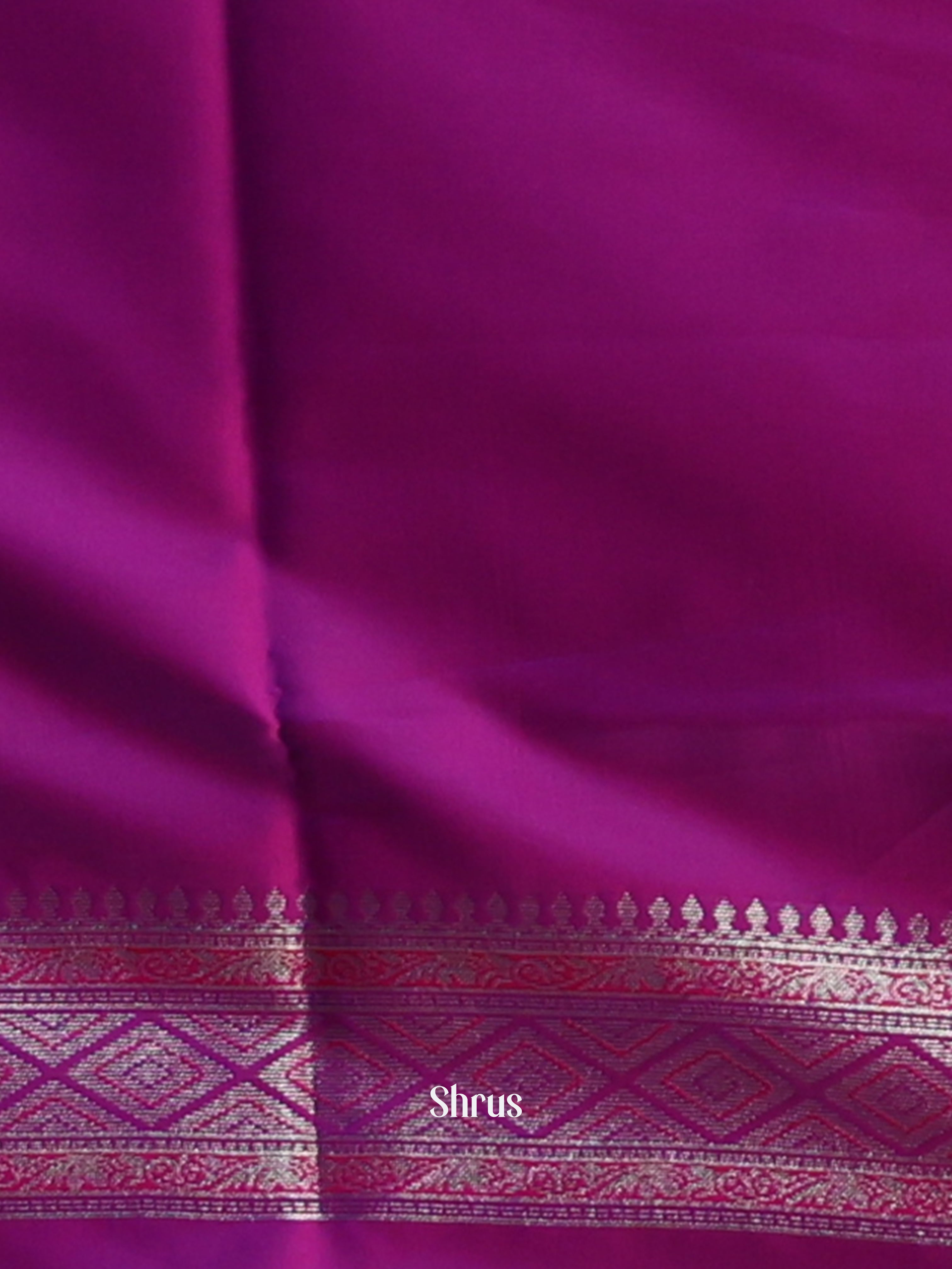 Blue & Majenta- Semi Softsilk Saree - Shop on Shrus.com