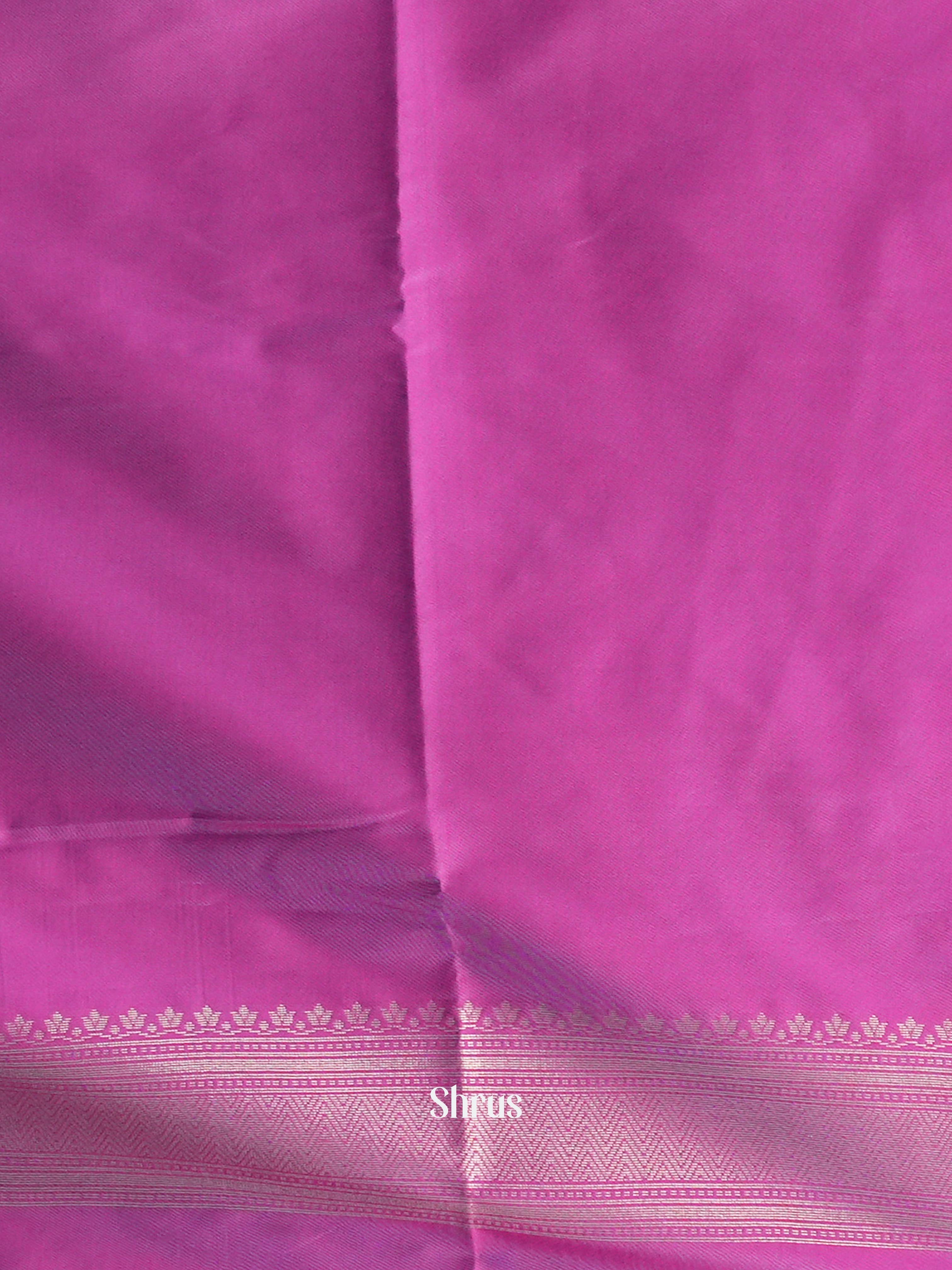 Blue & Purple - Semi Softsilk Saree - Shop on Shrus.com