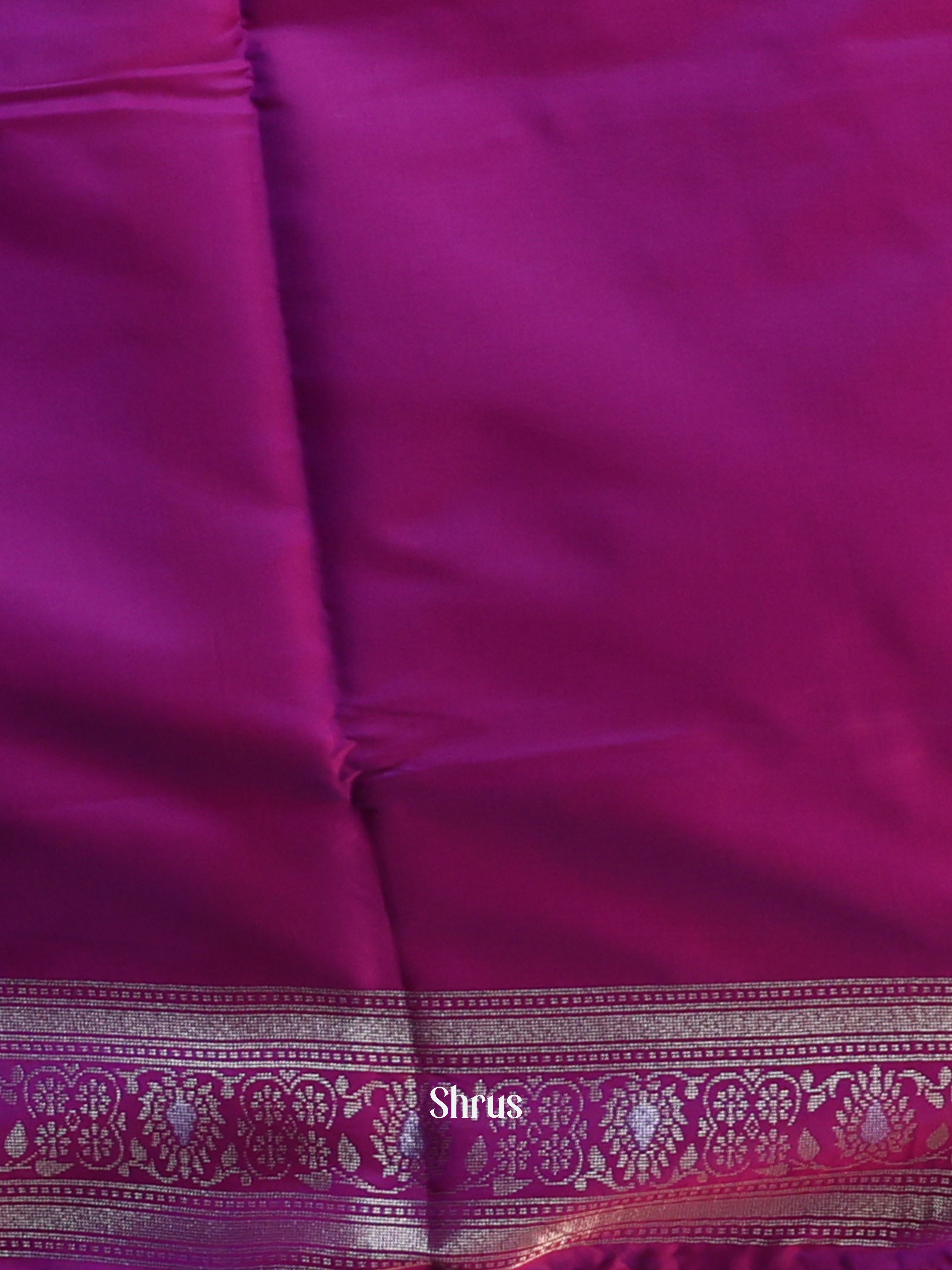 Blue & Majenta - Semi Softsilk Saree - Shop on Shrus.com