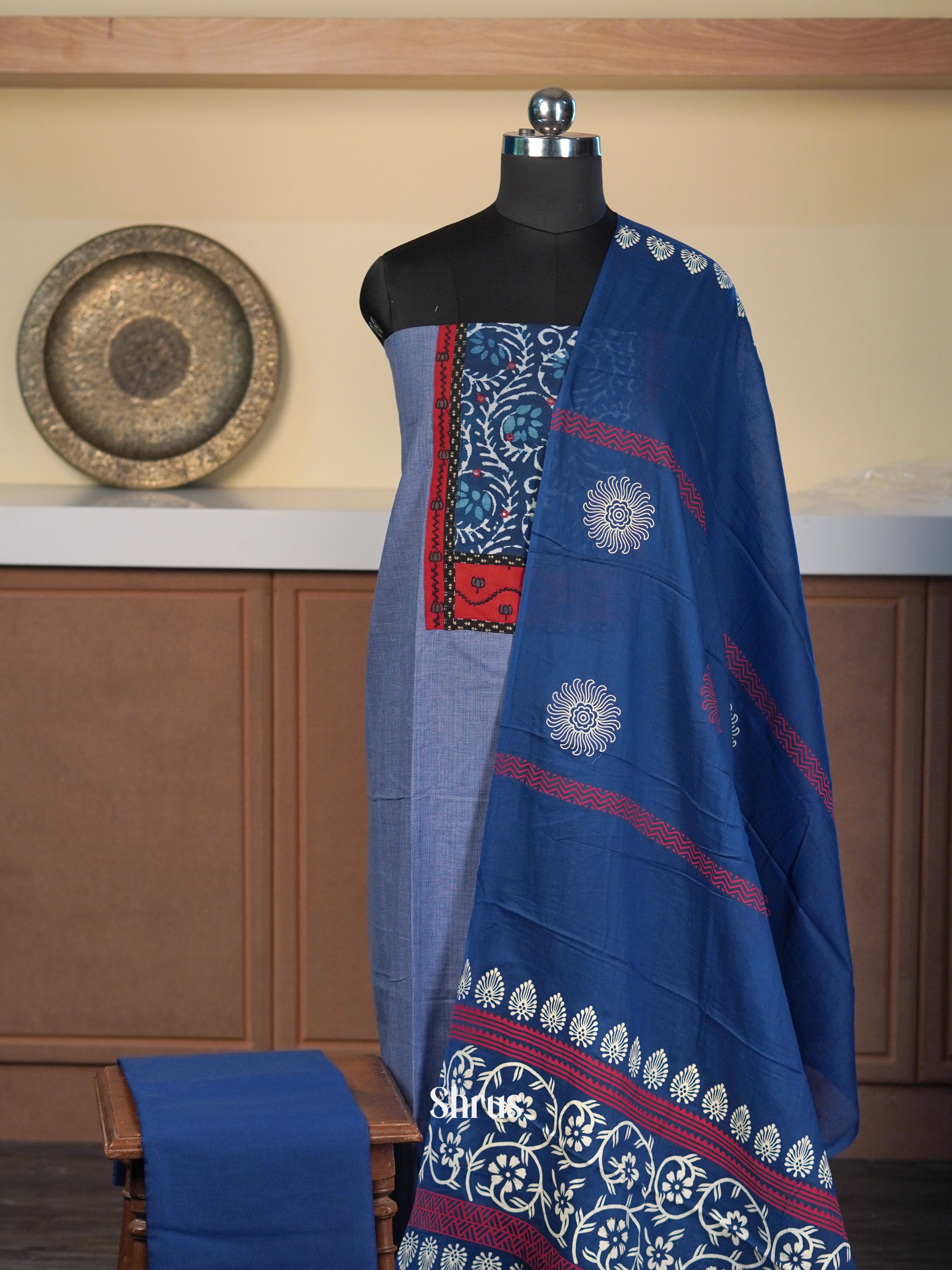 Blue - Cotton salwar - Shop on Shrus.com