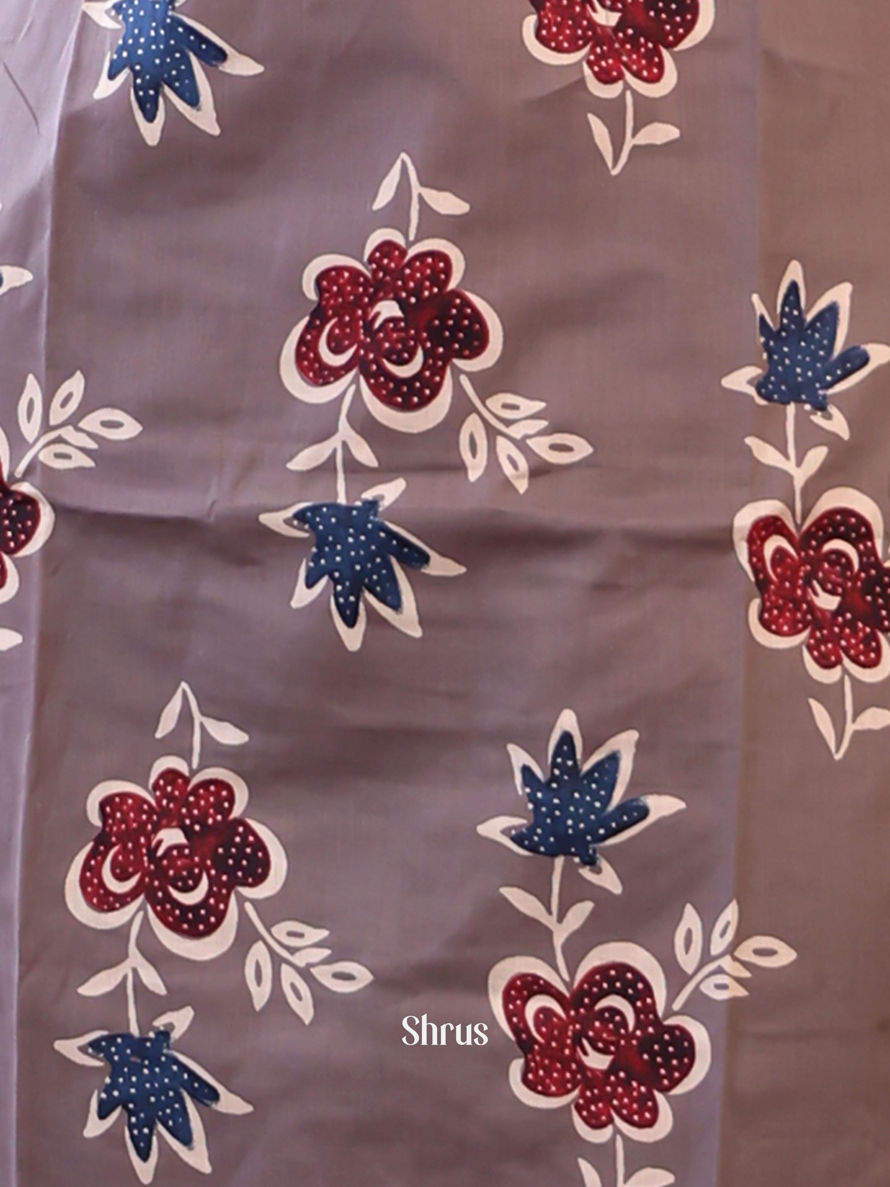 Grey & Maroon -Cotton 3pc Readymade Suits - Shop on Shrus.com
