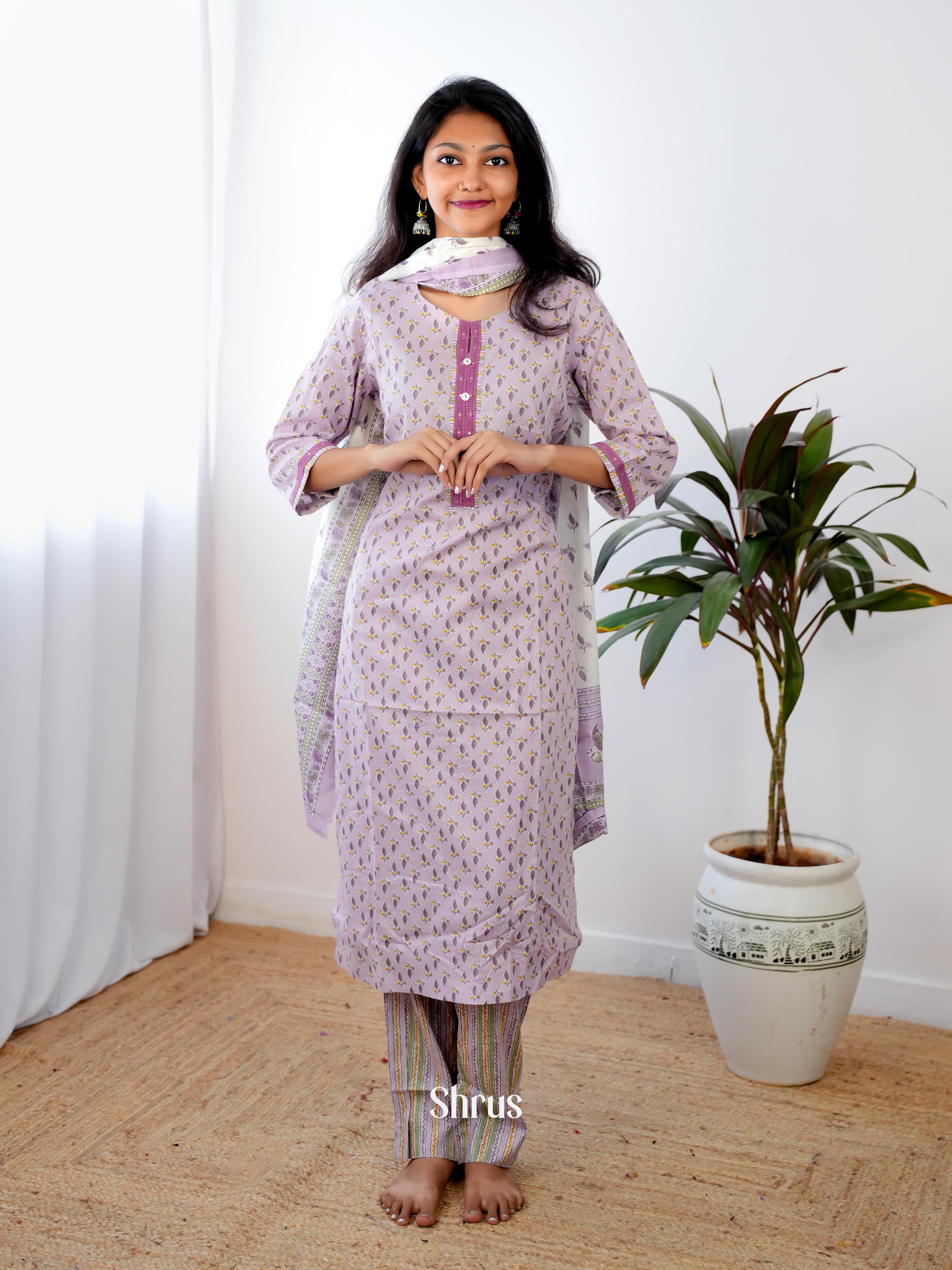 Purple-3pc Readymade Suits - Shop on Shrus.com