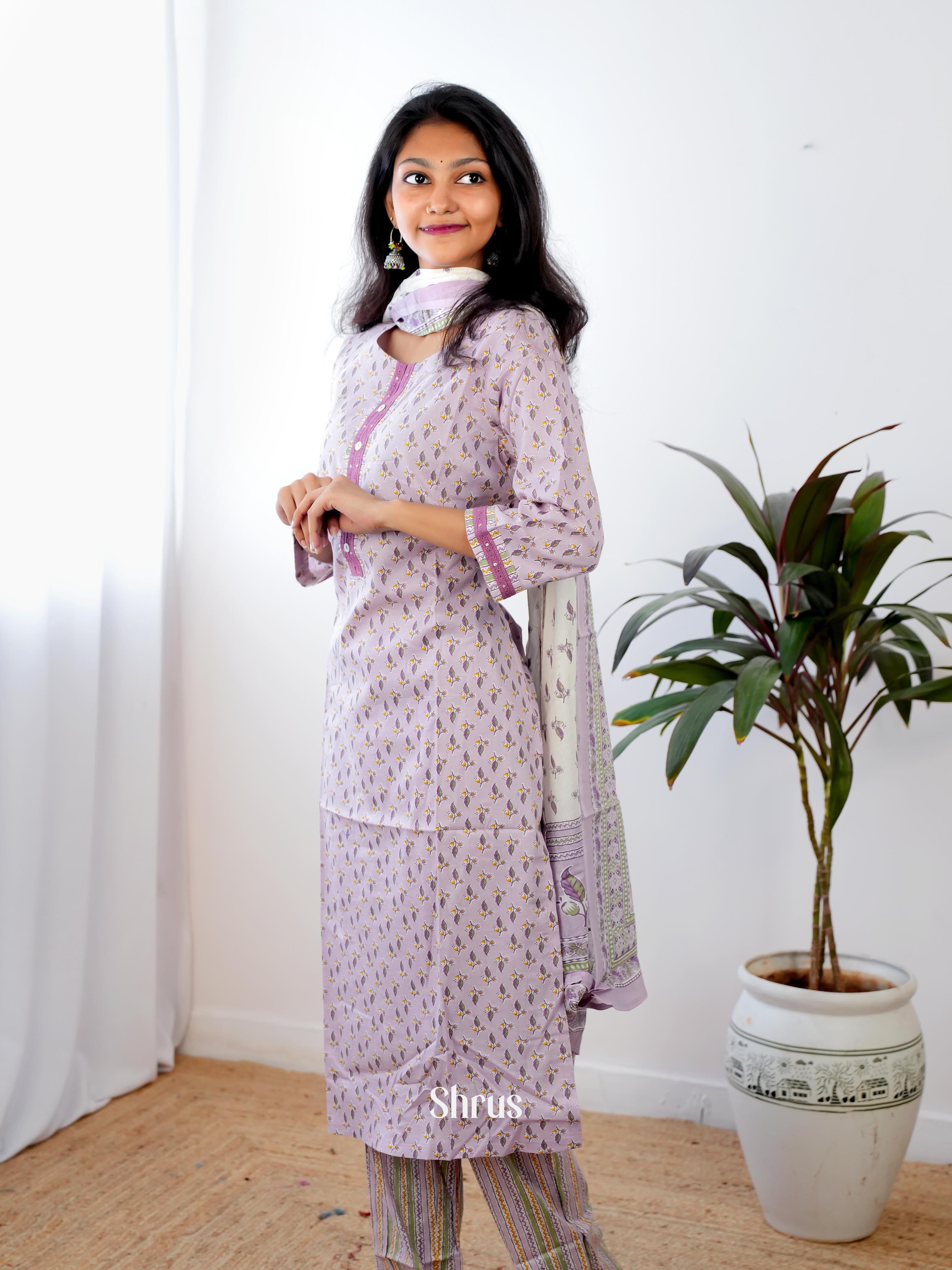 Purple-3pc Readymade Suits - Shop on Shrus.com