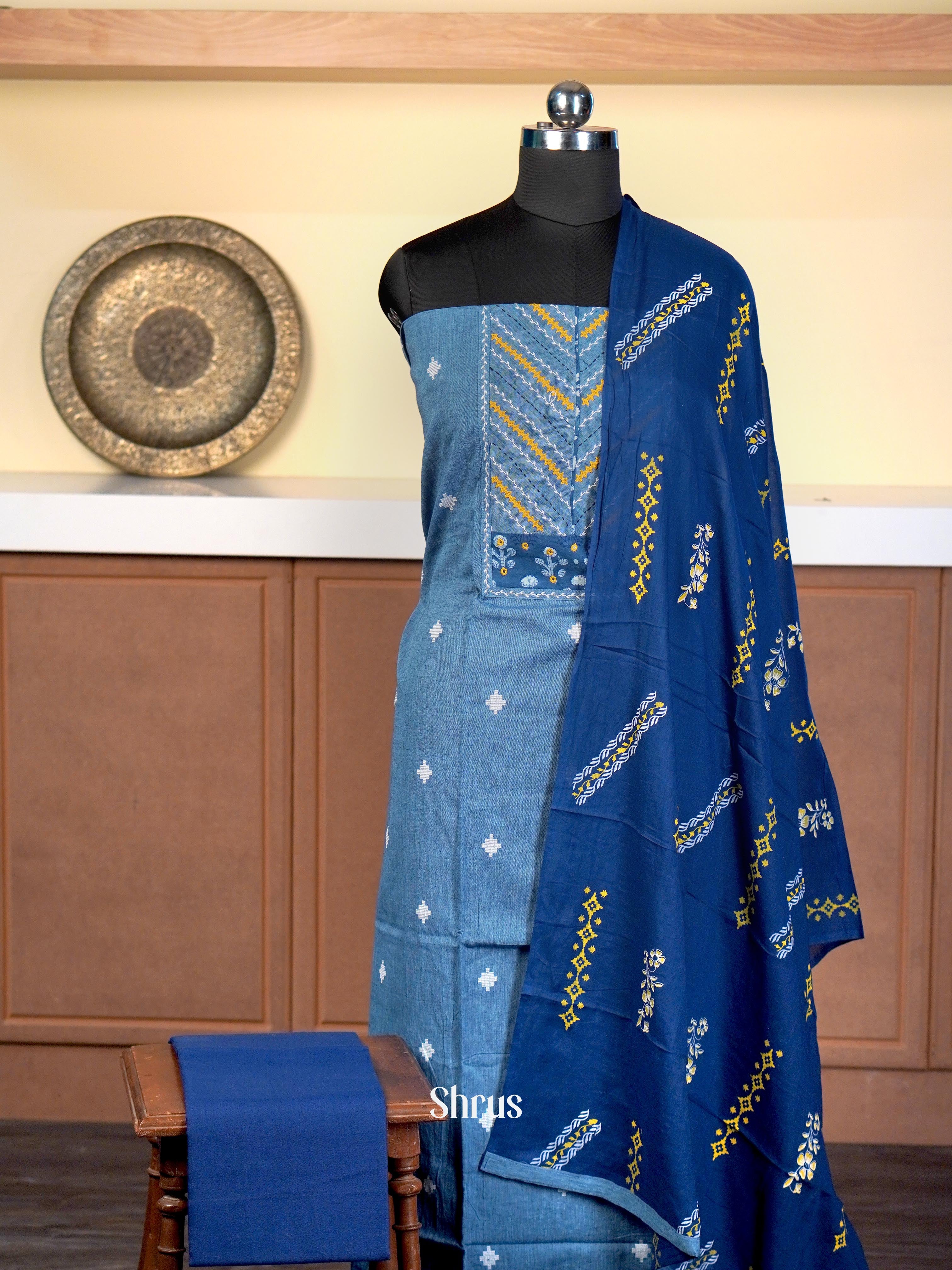 Blue - Cotton salwar - Shop on Shrus.com