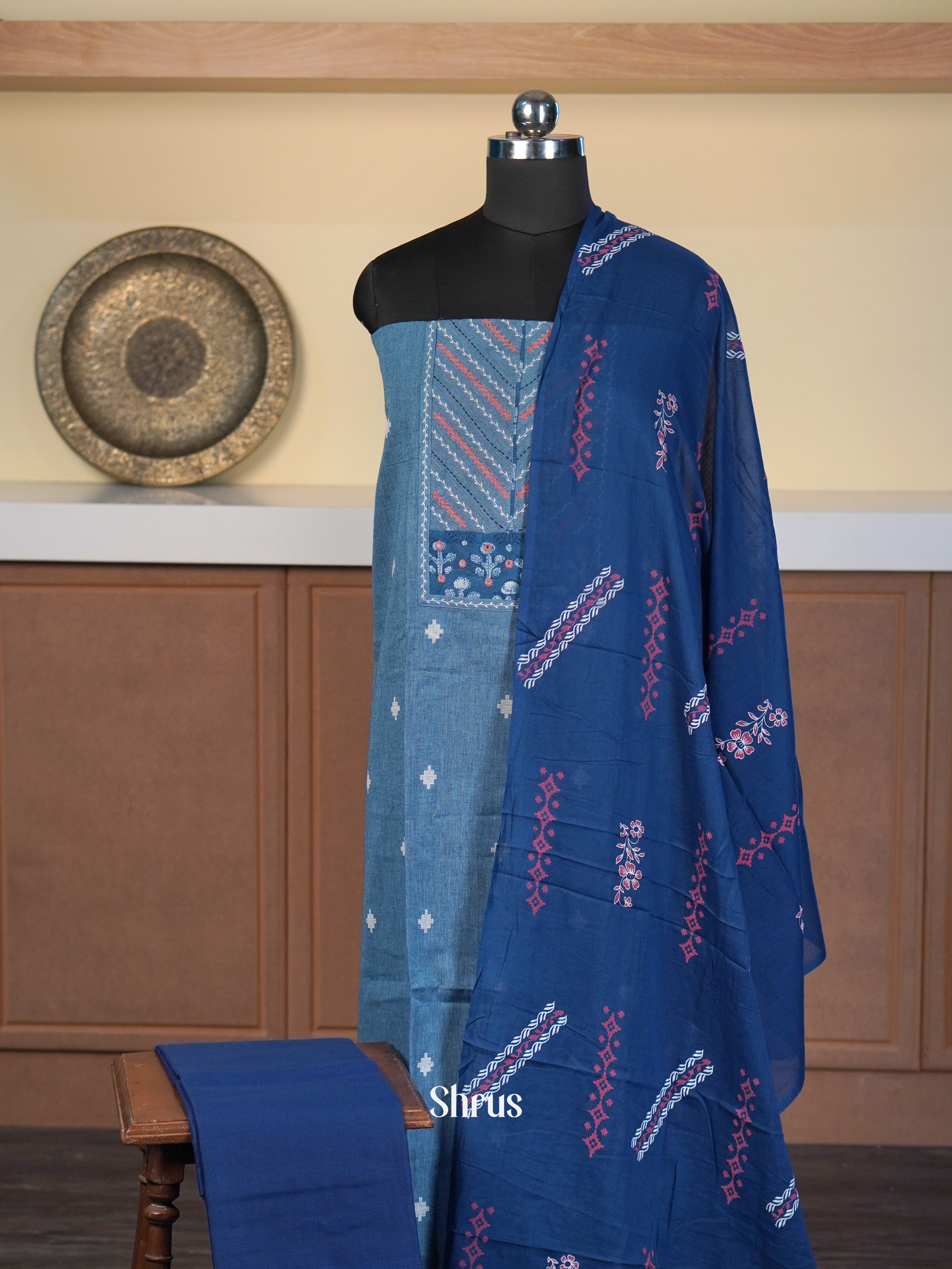 Blue - Cotton salwar - Shop on Shrus.com