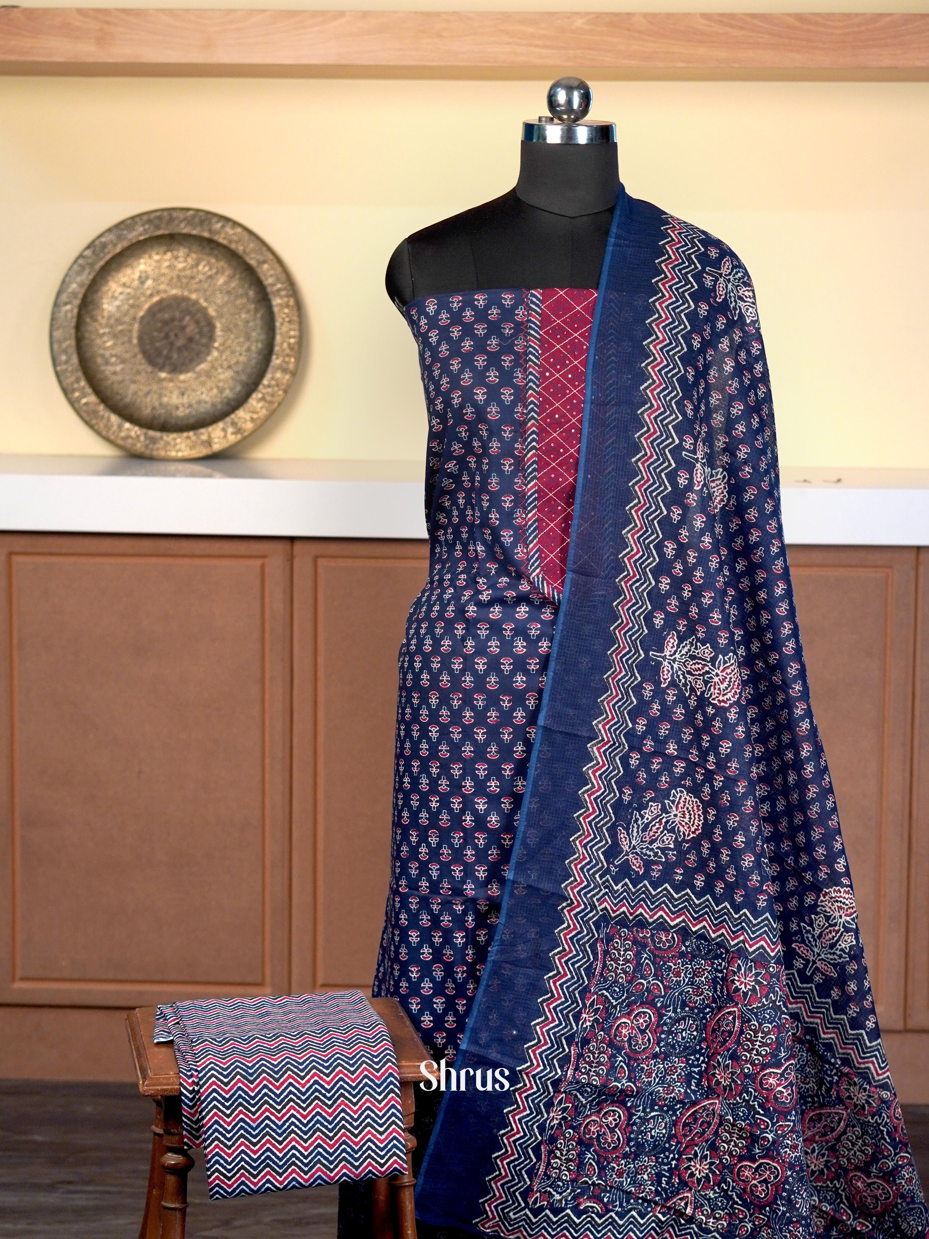 Blue - Cotton salwar - Shop on Shrus.com