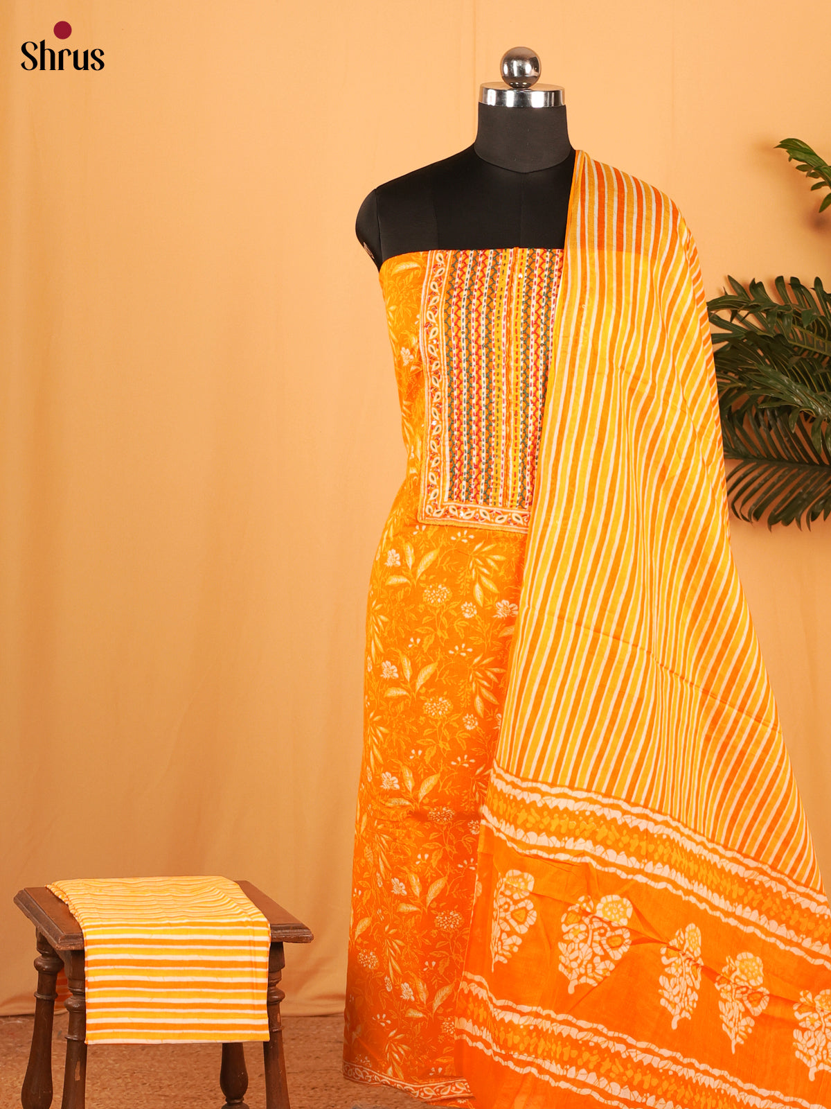 Orange & Cream - Cotton salwar - Shop on Shrus.com