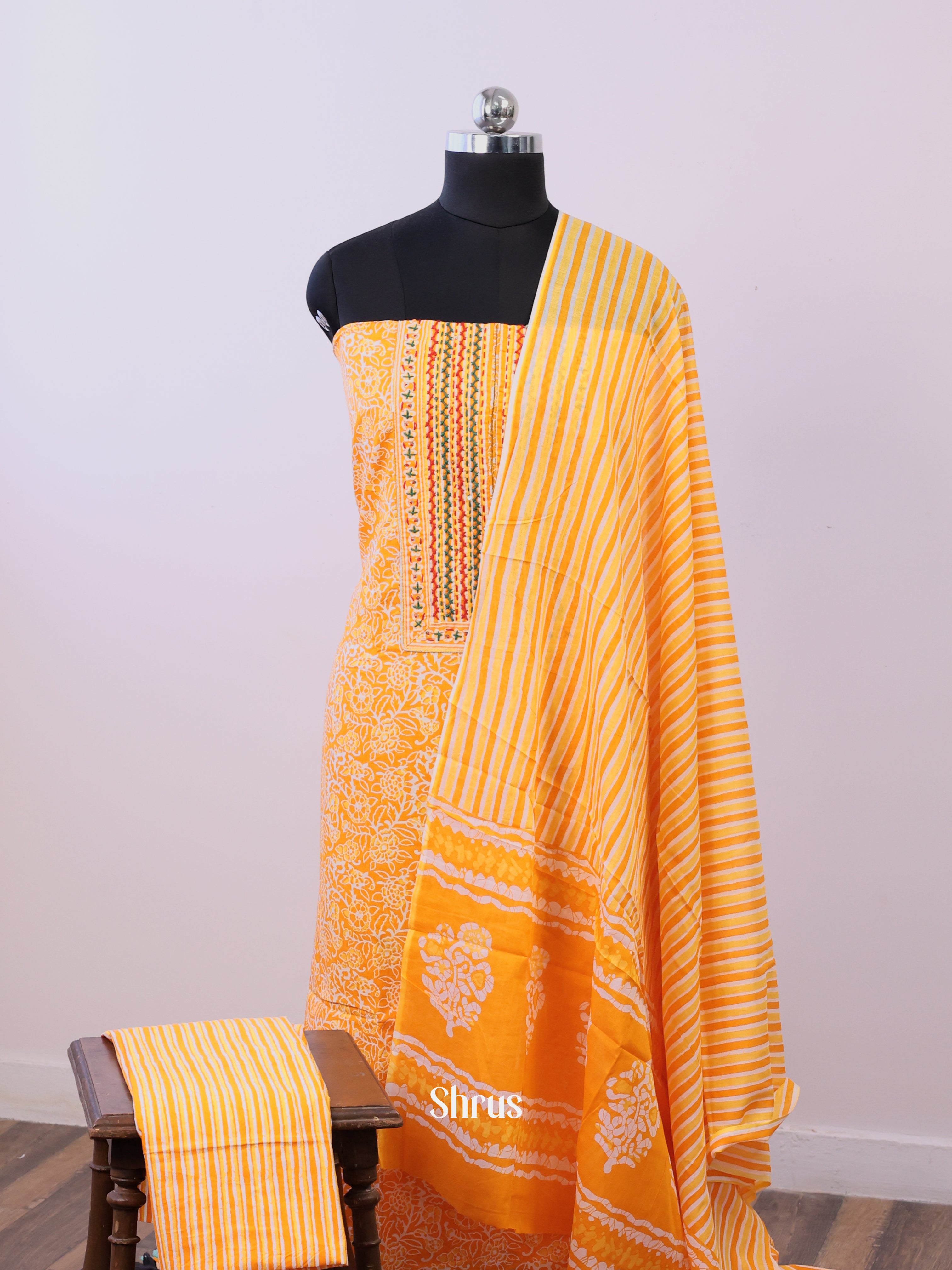Orange- Cotton salwar - Shop on Shrus.com